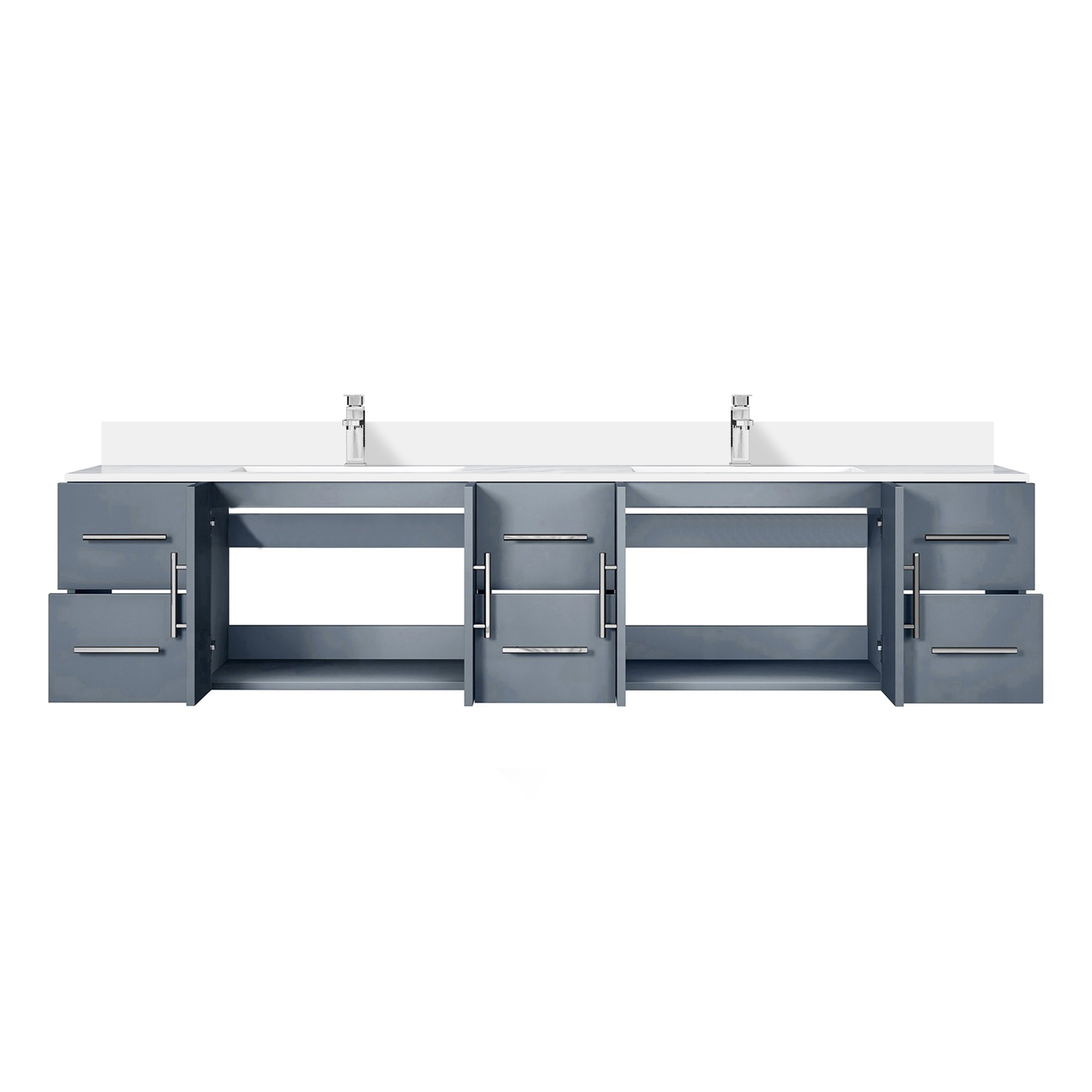 Geneva 84 in. W x 22 in. D Dark Grey Double Bath Vanity