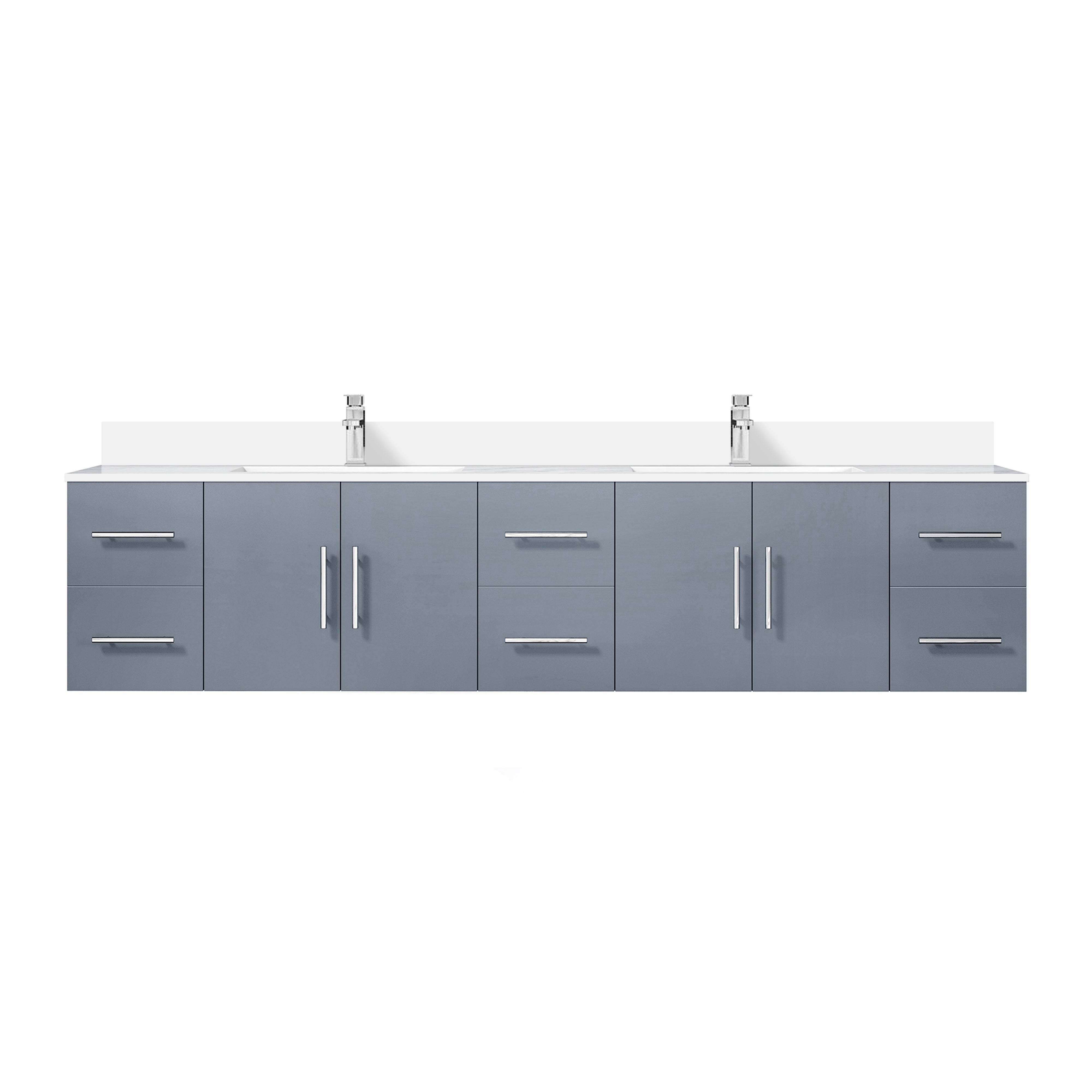 Geneva 84 in. W x 22 in. D Dark Grey Double Bath Vanity