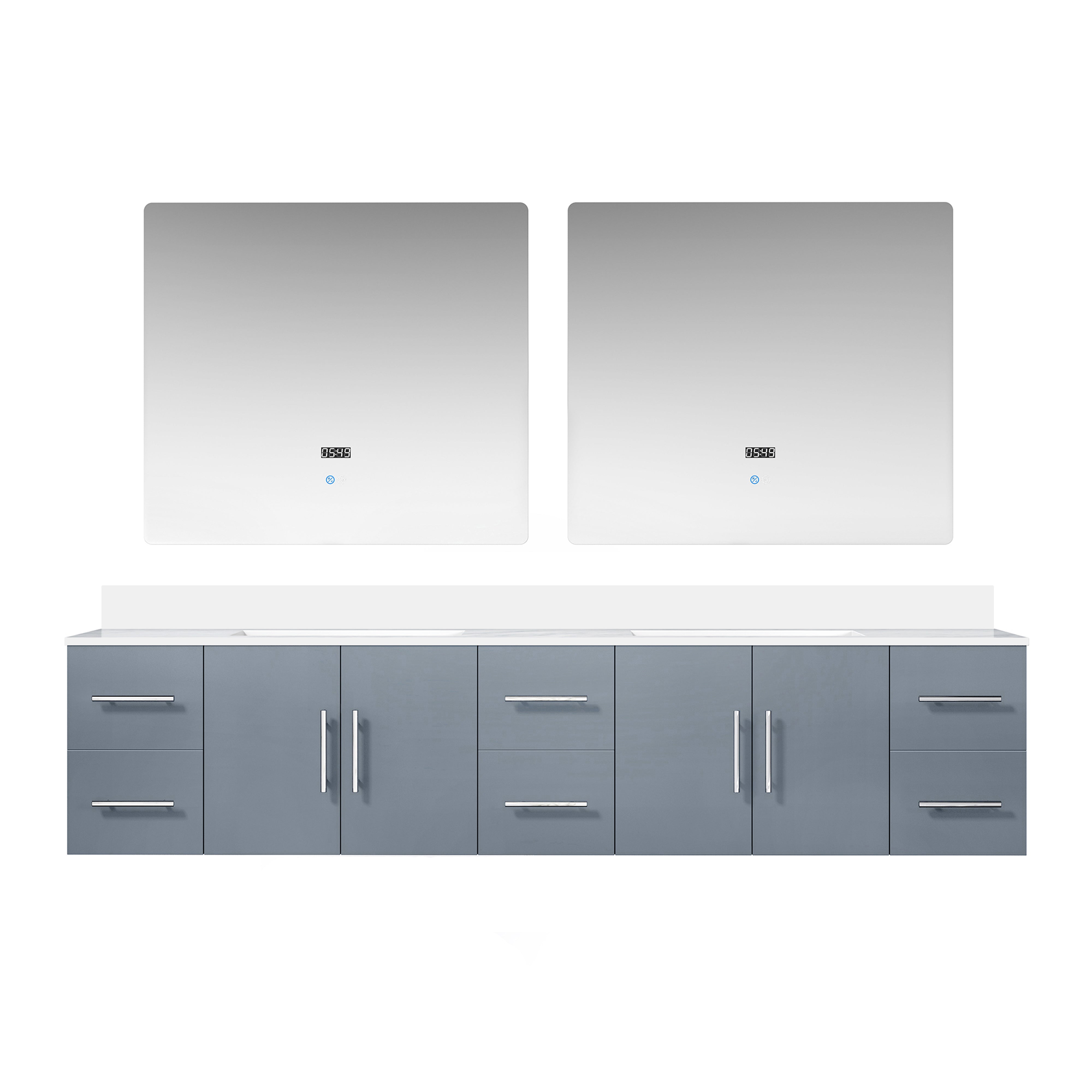 Geneva 84 in. W x 22 in. D Dark Grey Double Bath Vanity