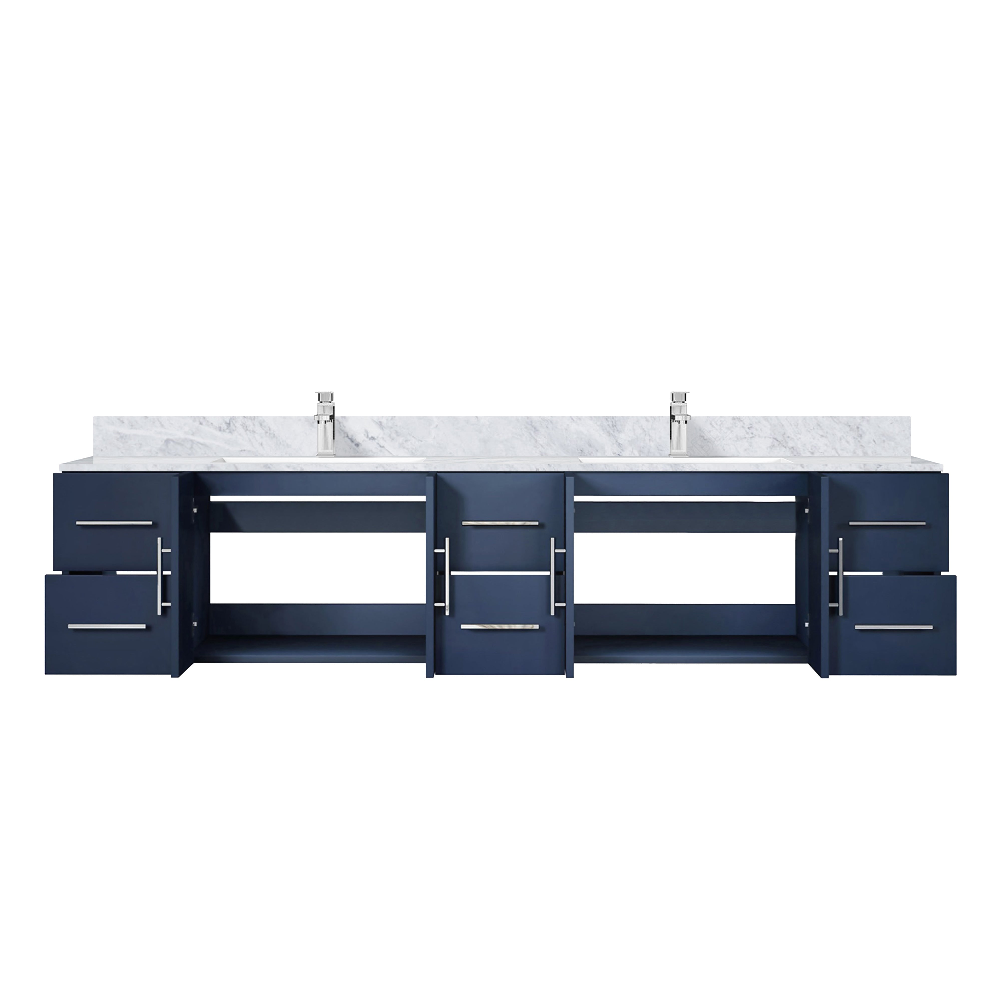 Geneva 84 in. W x 22 in. D Navy Blue Double Bath Vanity
