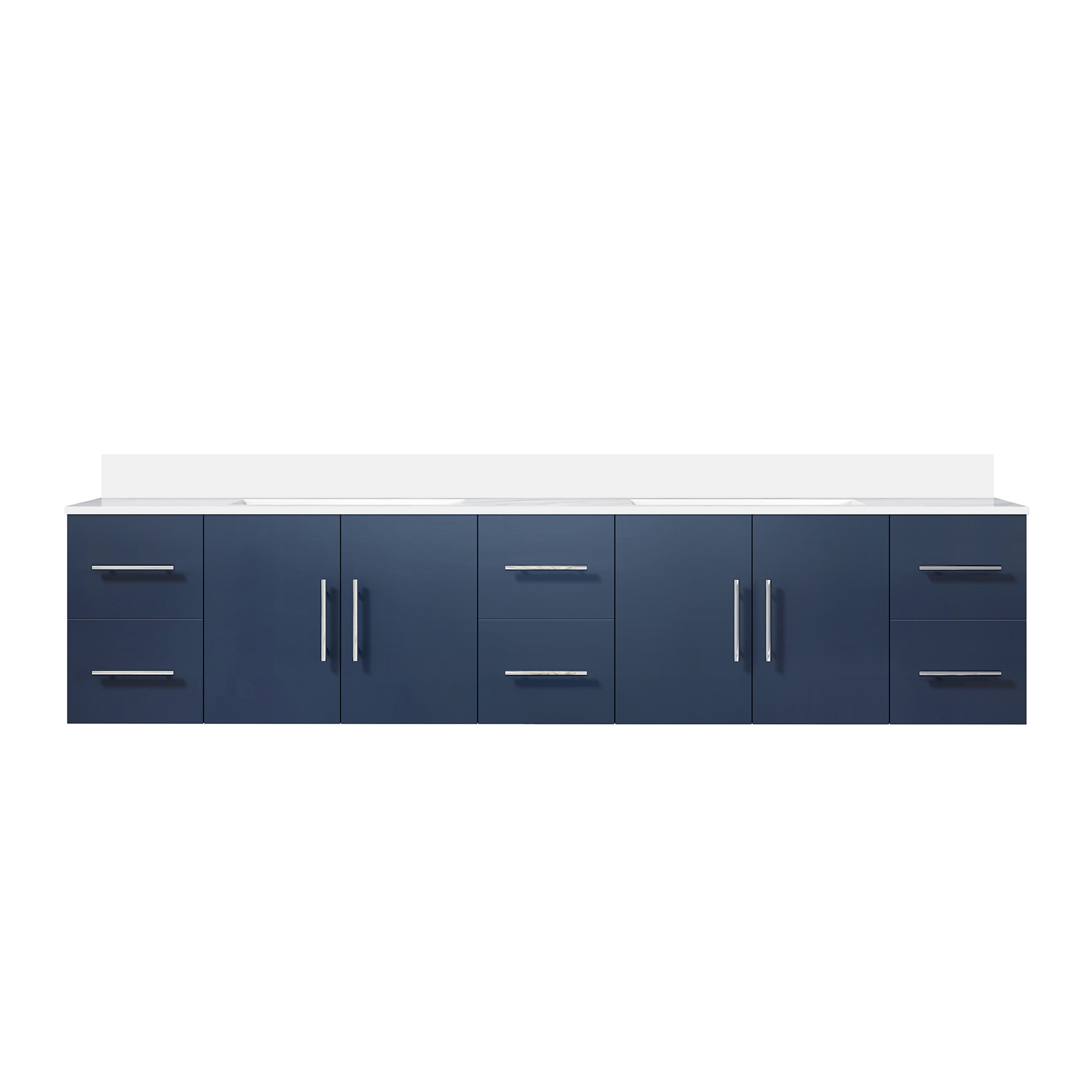 Geneva 84 in. W x 22 in. D Navy Blue Double Bath Vanity