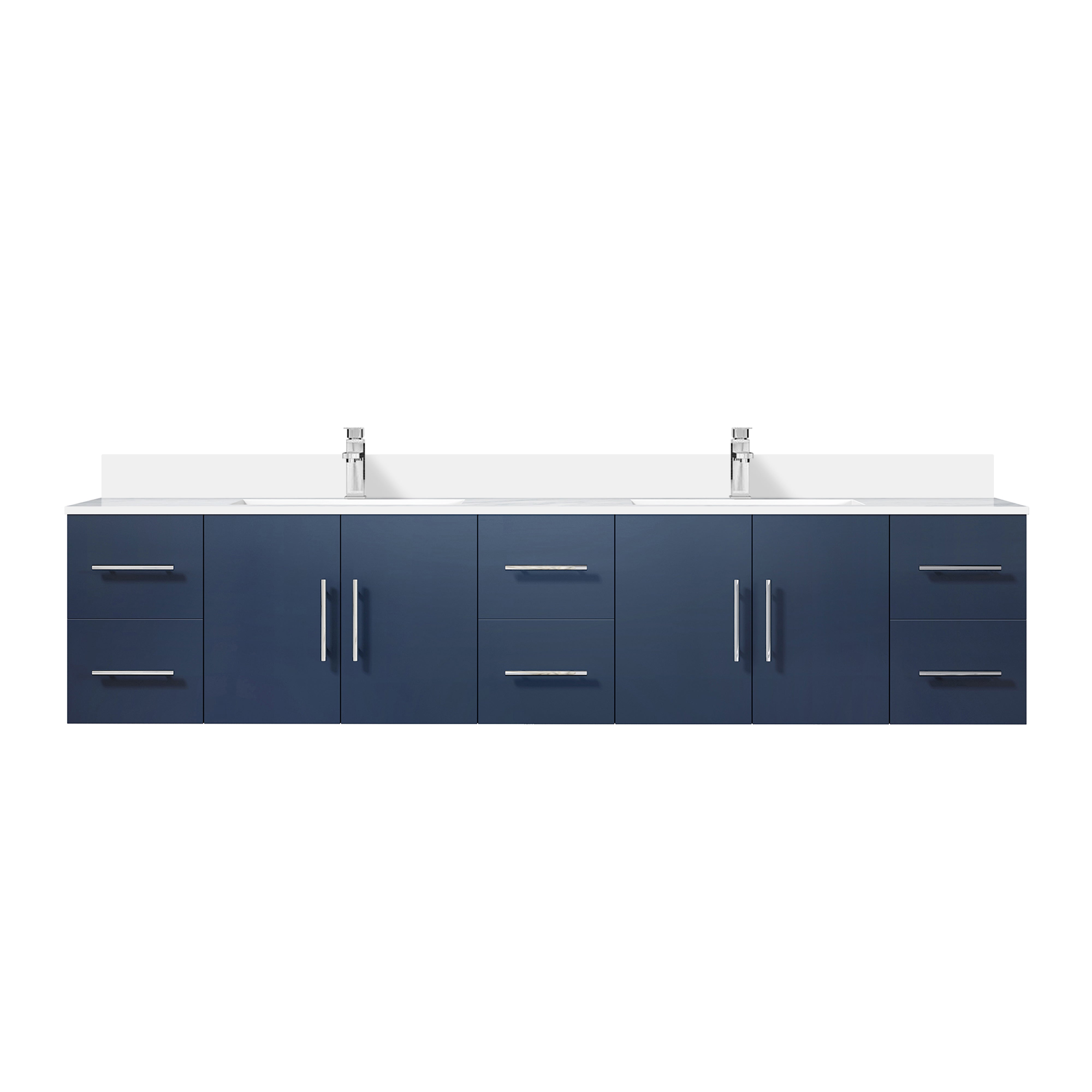 Geneva 84 in. W x 22 in. D Navy Blue Double Bath Vanity
