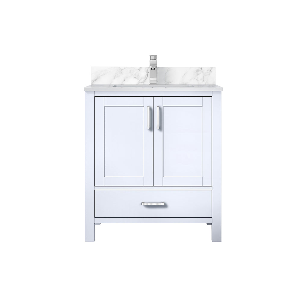 Lexora Jacques 30" White Bathroom Vanity | Modern Solid Wood Cabinet