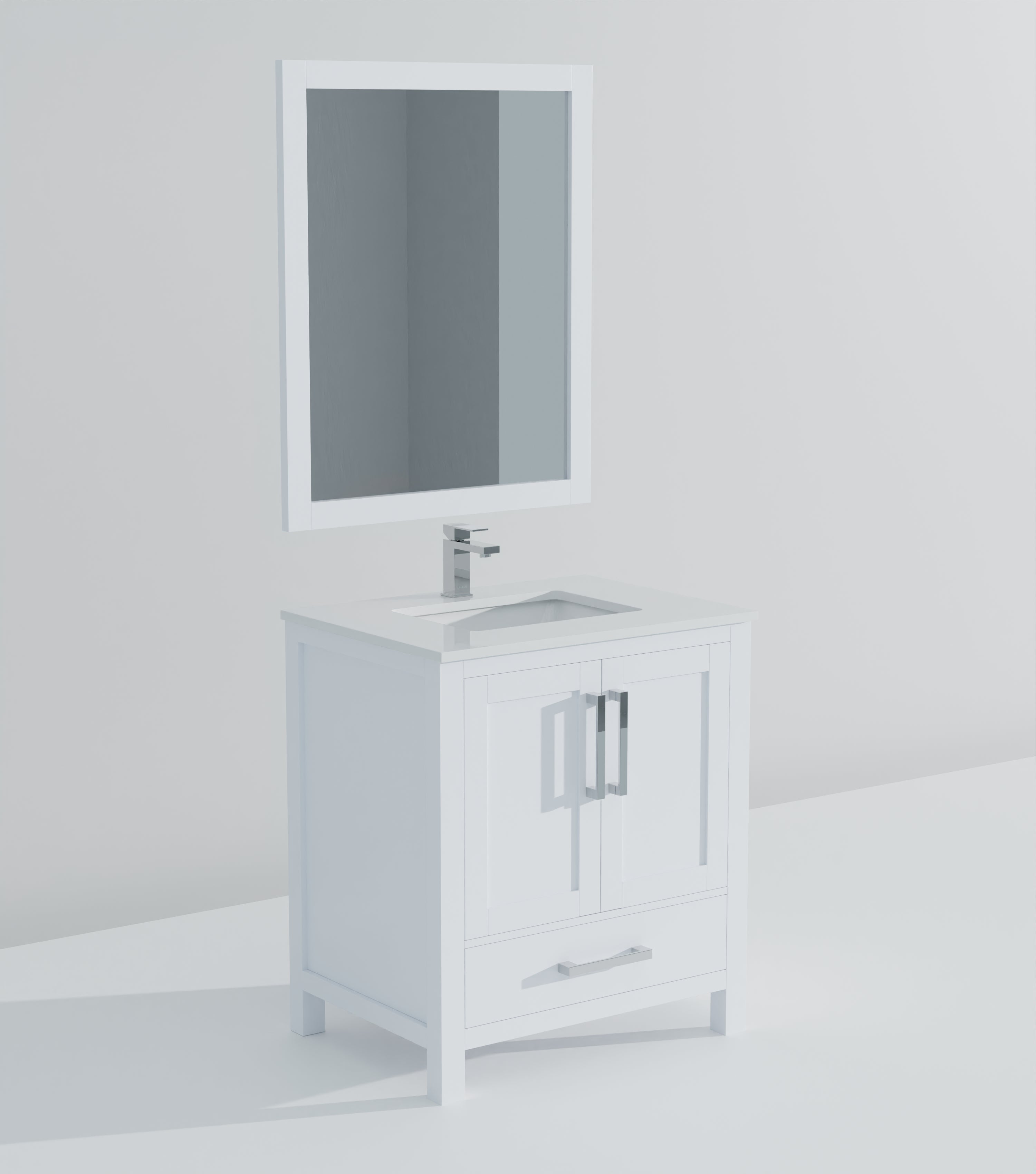 Lexora Jacques 30" White Bathroom Vanity | Modern Solid Wood Cabinet