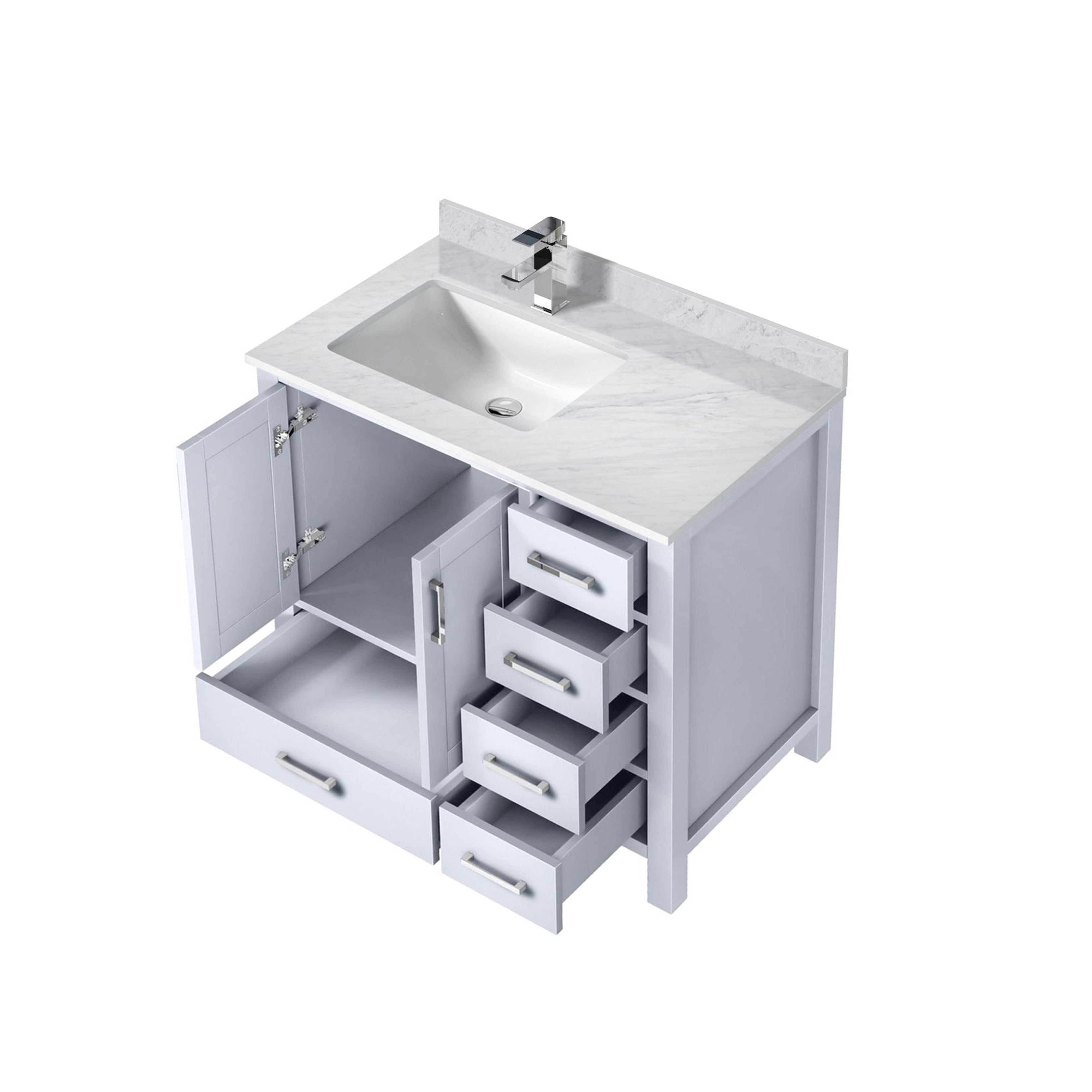 Jacques 36 in. W x 22 in. D Left Offset White Bath Vanity
