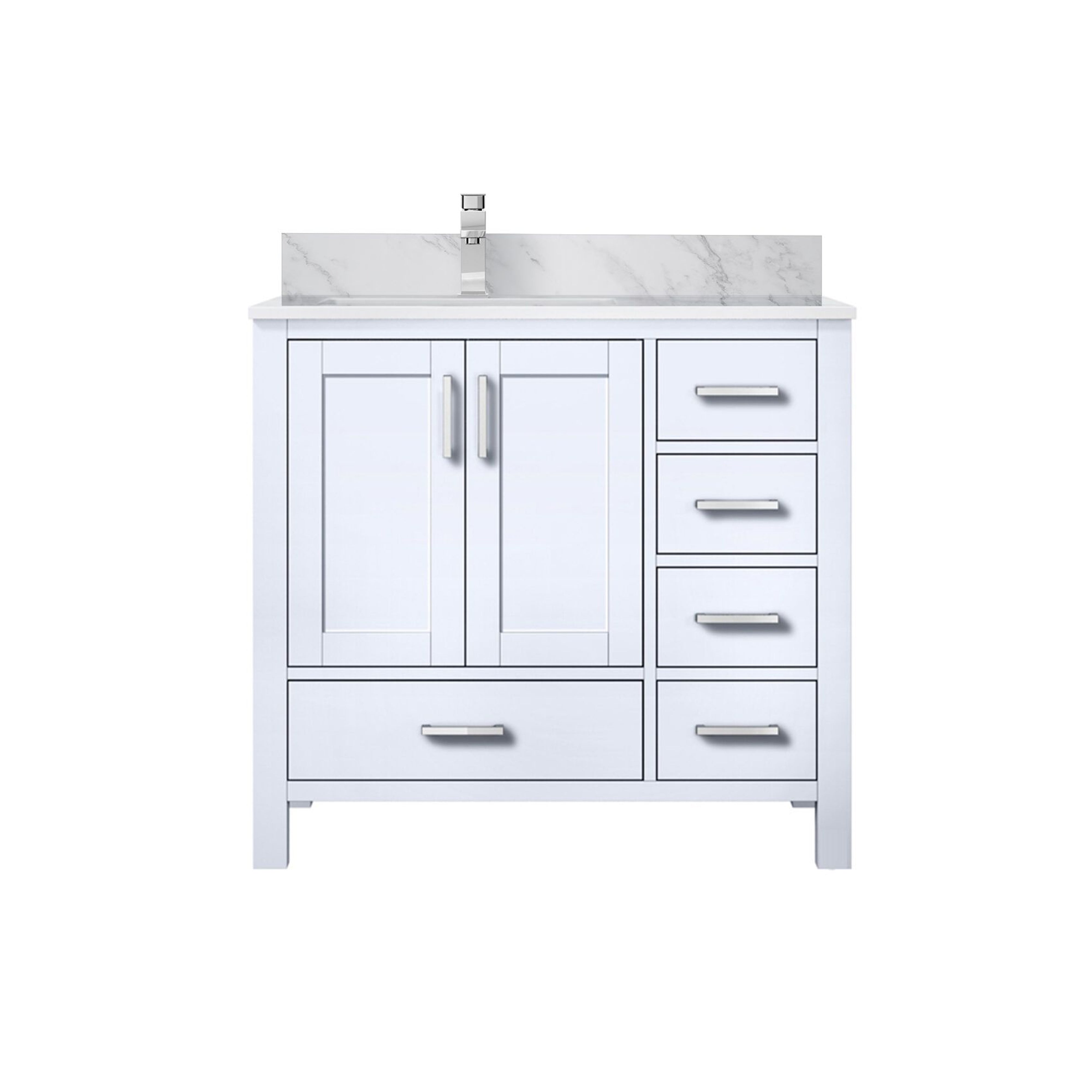 Jacques 36 in. W x 22 in. D Left Offset White Bath Vanity