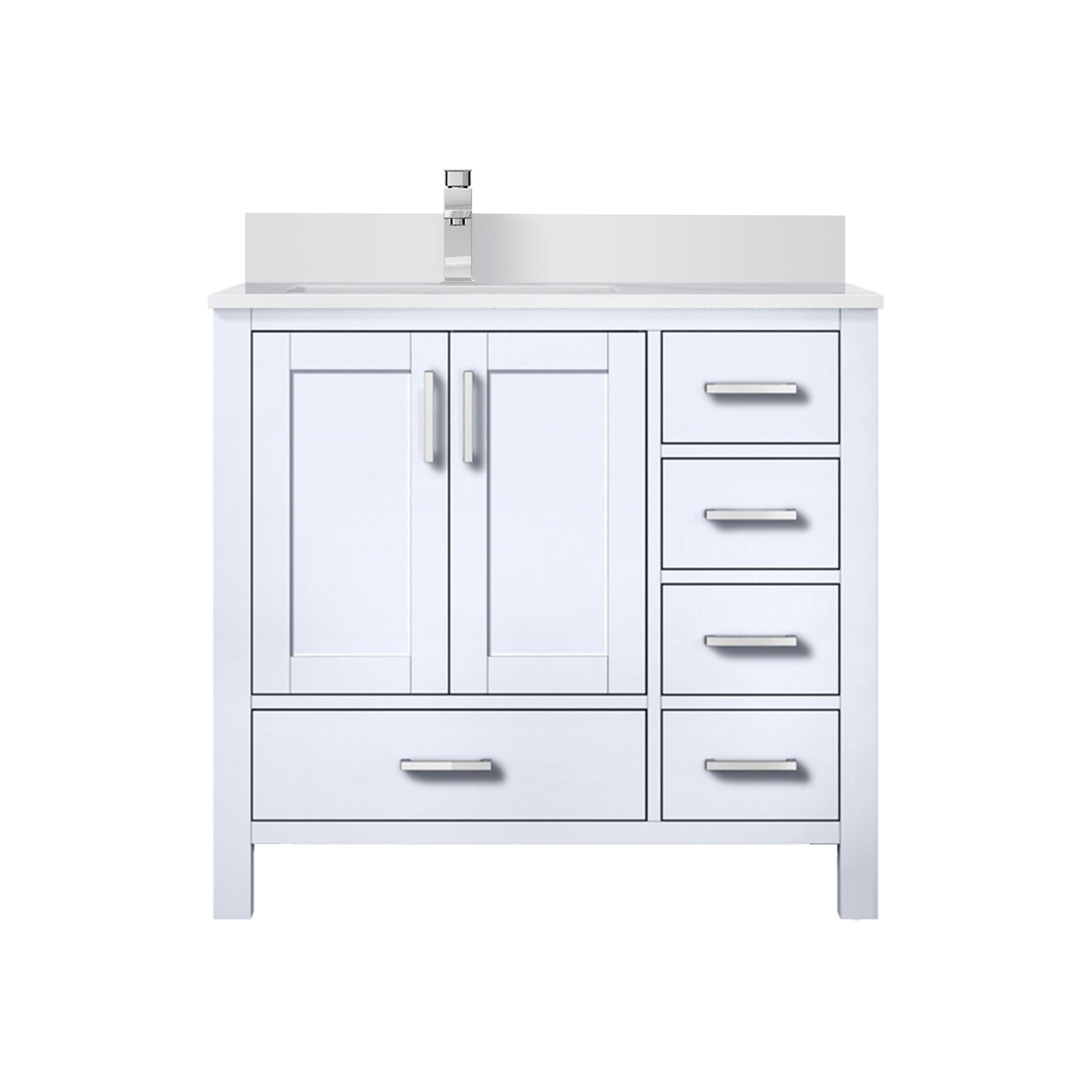 Jacques 36 in. W x 22 in. D Left Offset White Bath Vanity
