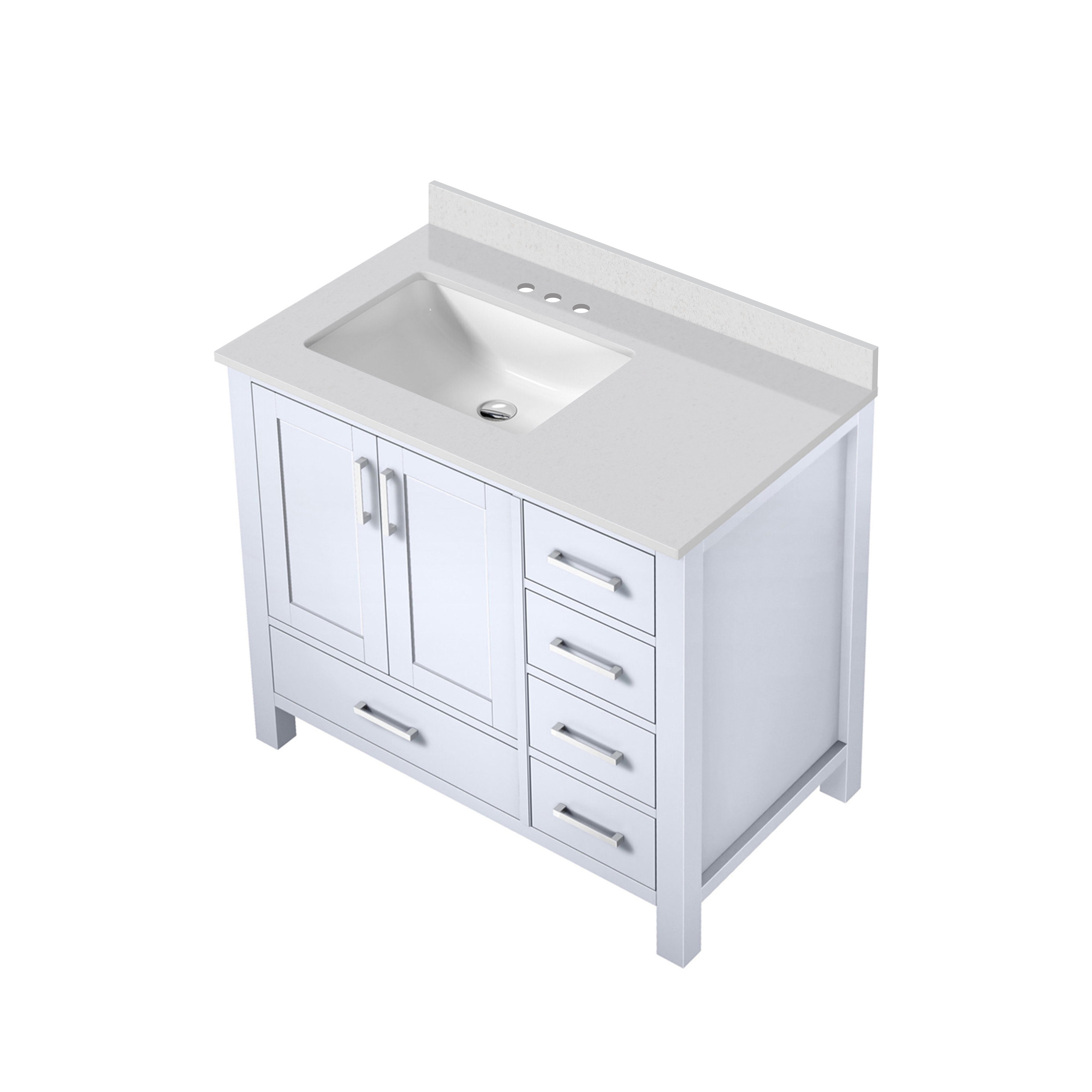 Jacques 36 in. W x 22 in. D Left Offset White Bath Vanity