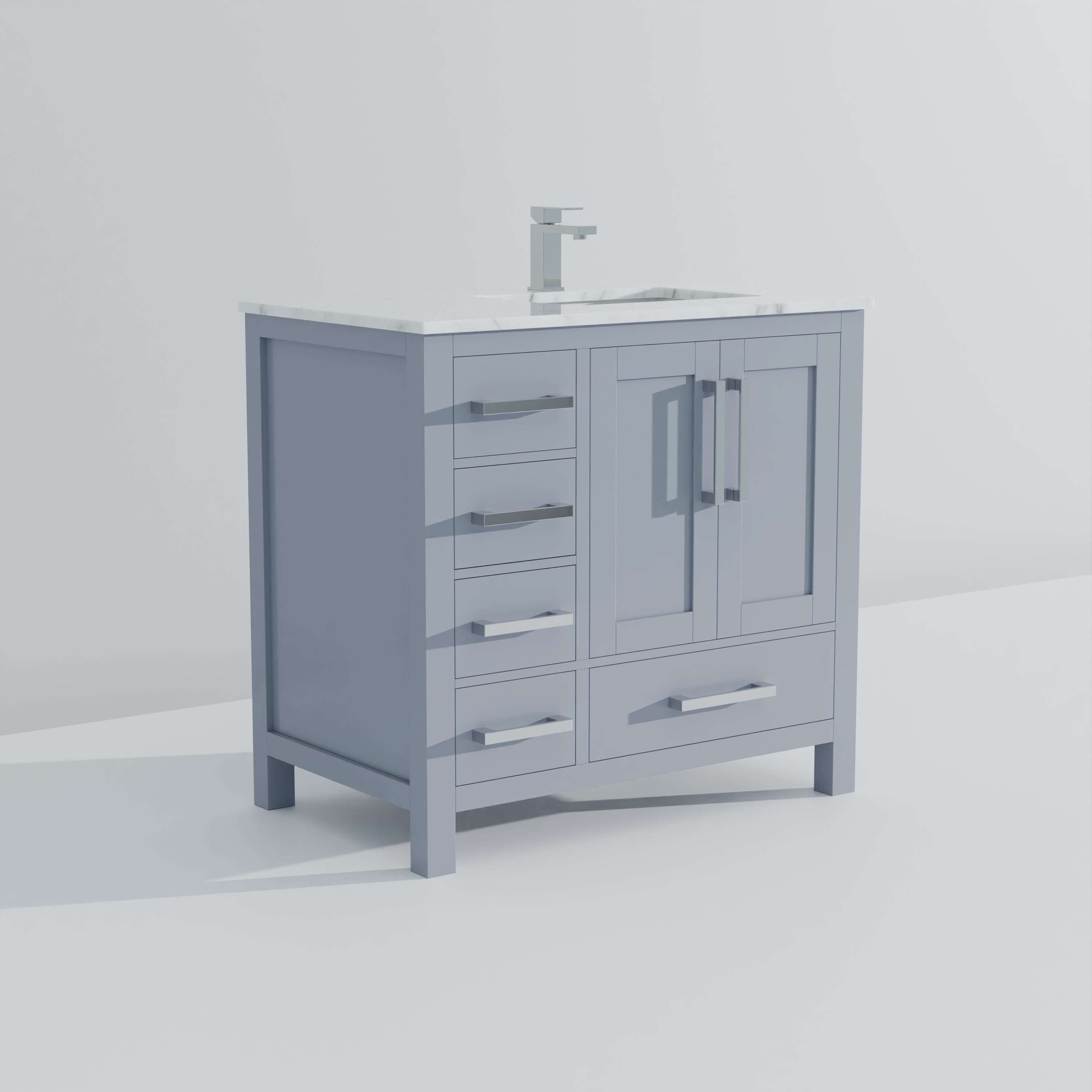 Jacques 36 in. W x 22 in. D Right Offset Dark Grey Bath Vanity