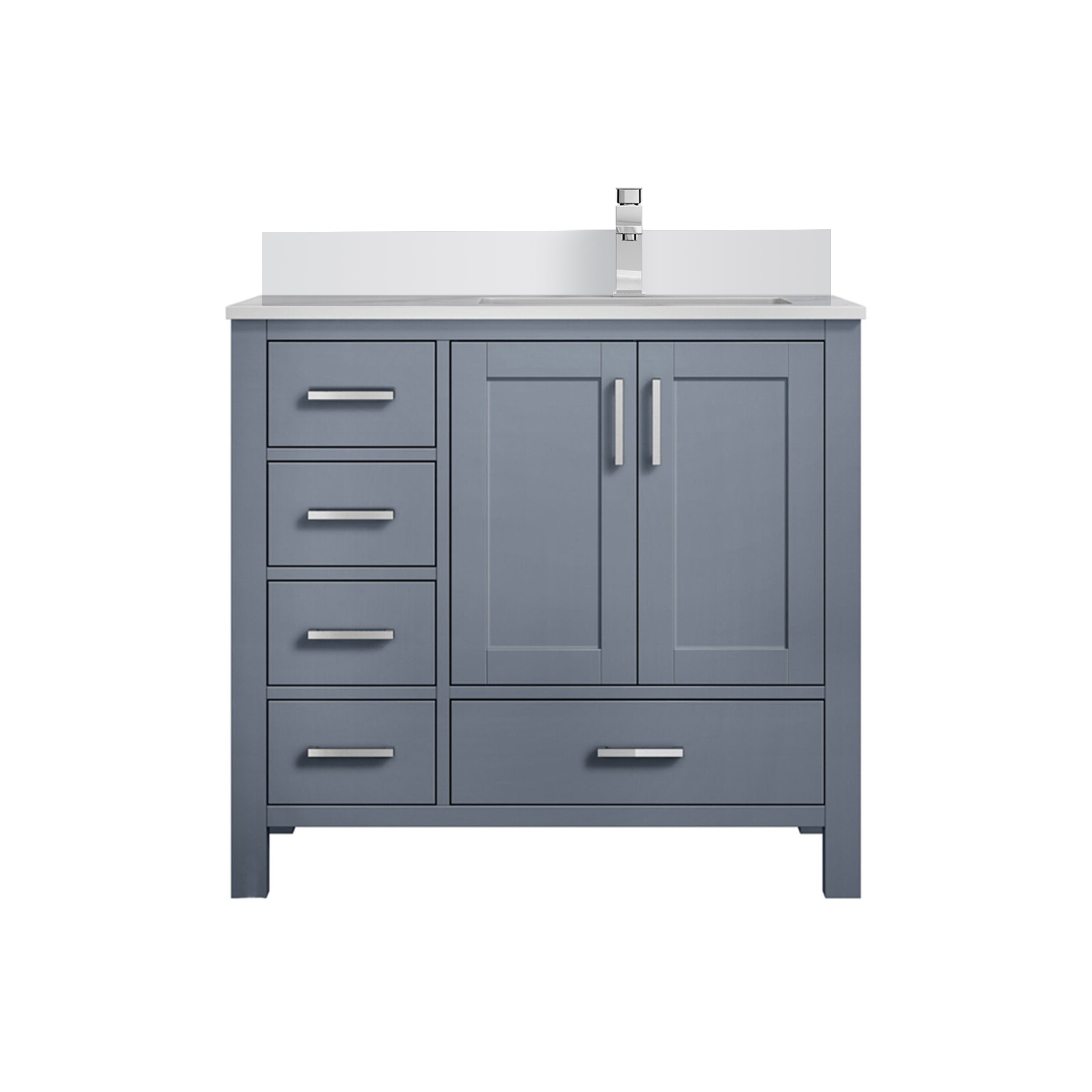 Jacques 36 in. W x 22 in. D Right Offset Dark Grey Bath Vanity