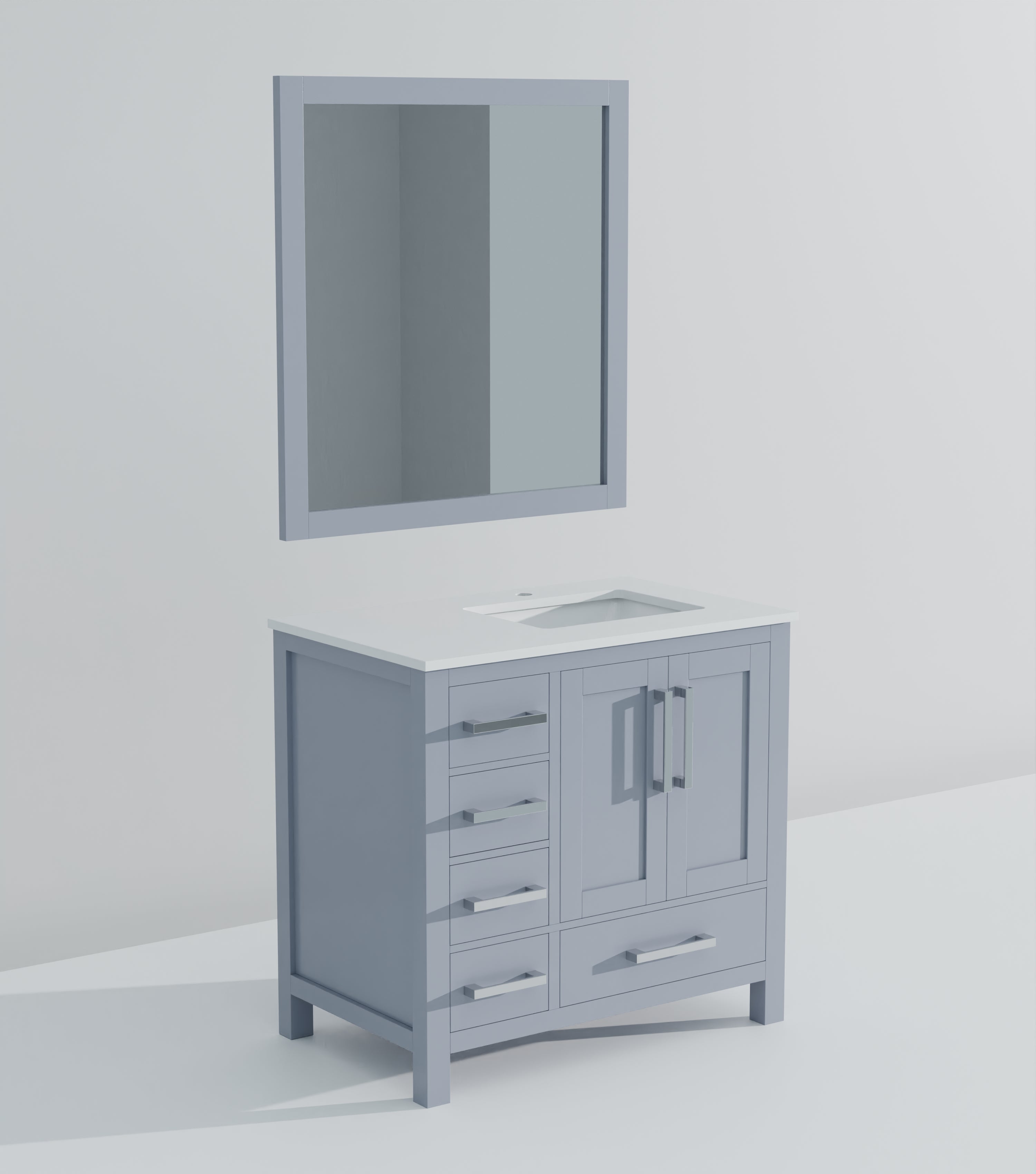 Jacques 36 in. W x 22 in. D Right Offset Dark Grey Bath Vanity