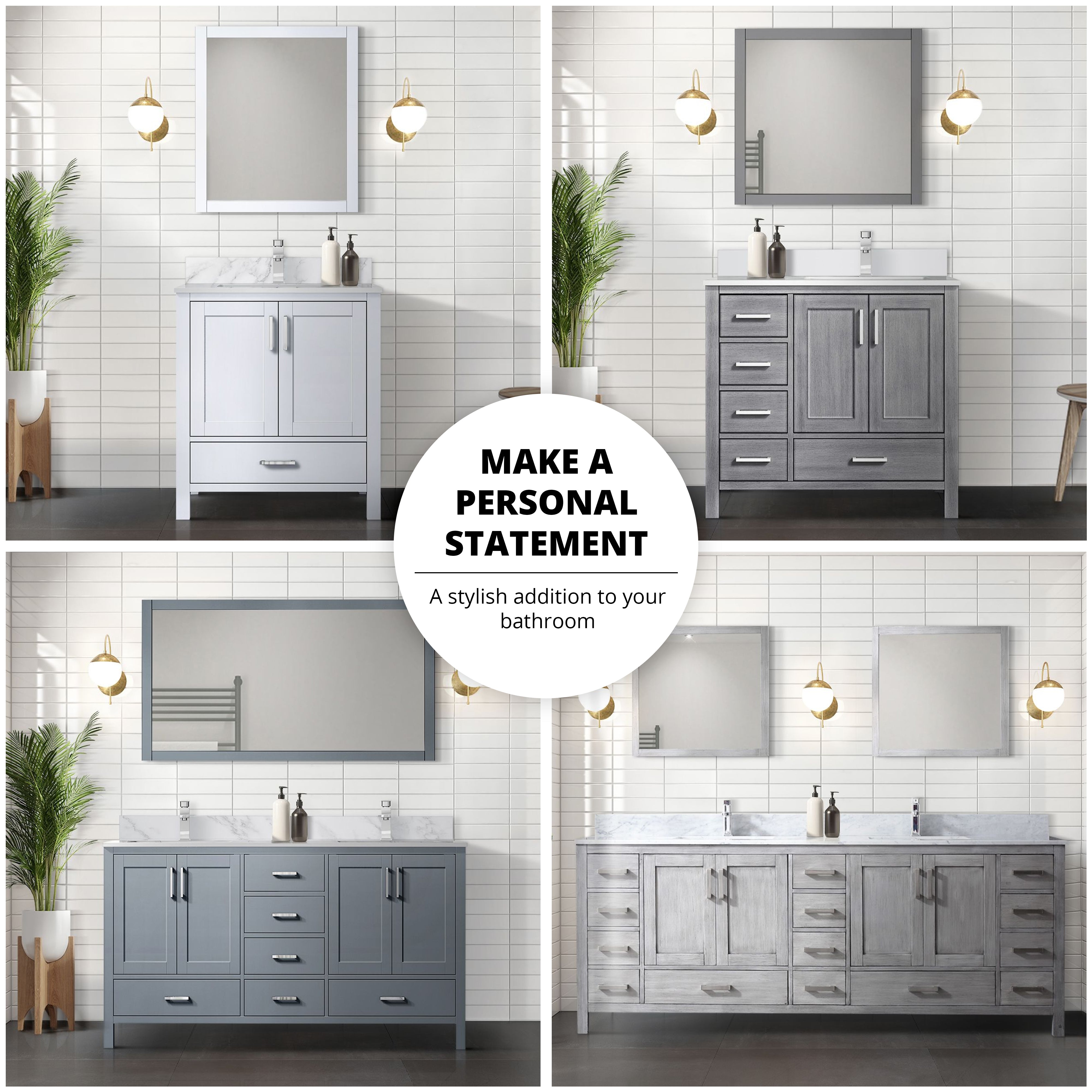 Jacques 48 in. W x 22 in. D White Bath Vanity