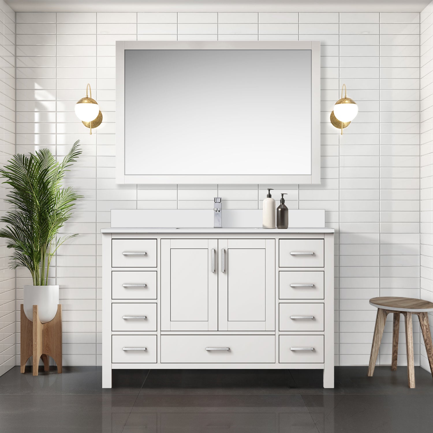 Jacques 48 in. W x 22 in. D White Bath Vanity