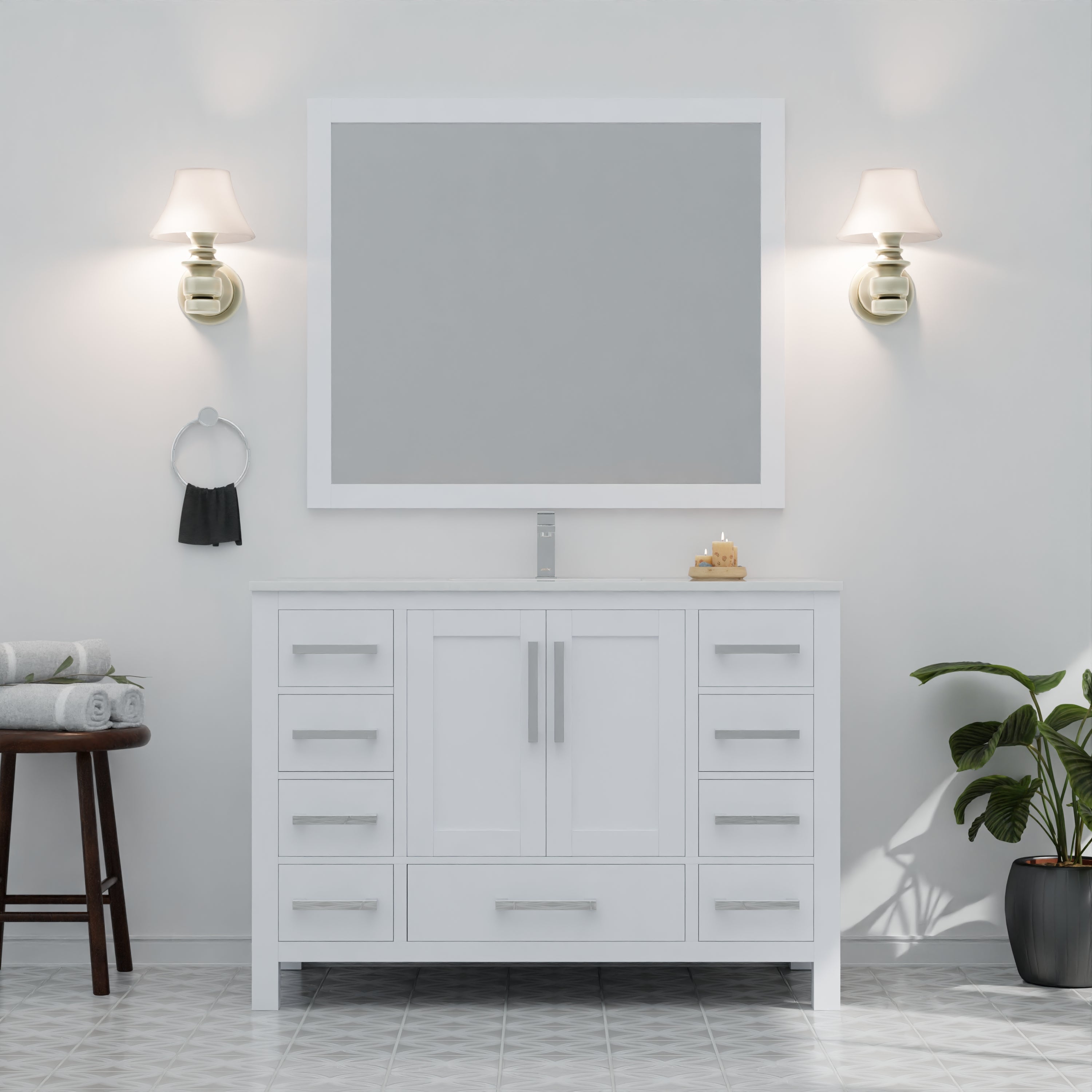 Jacques 48 in. W x 22 in. D White Bath Vanity