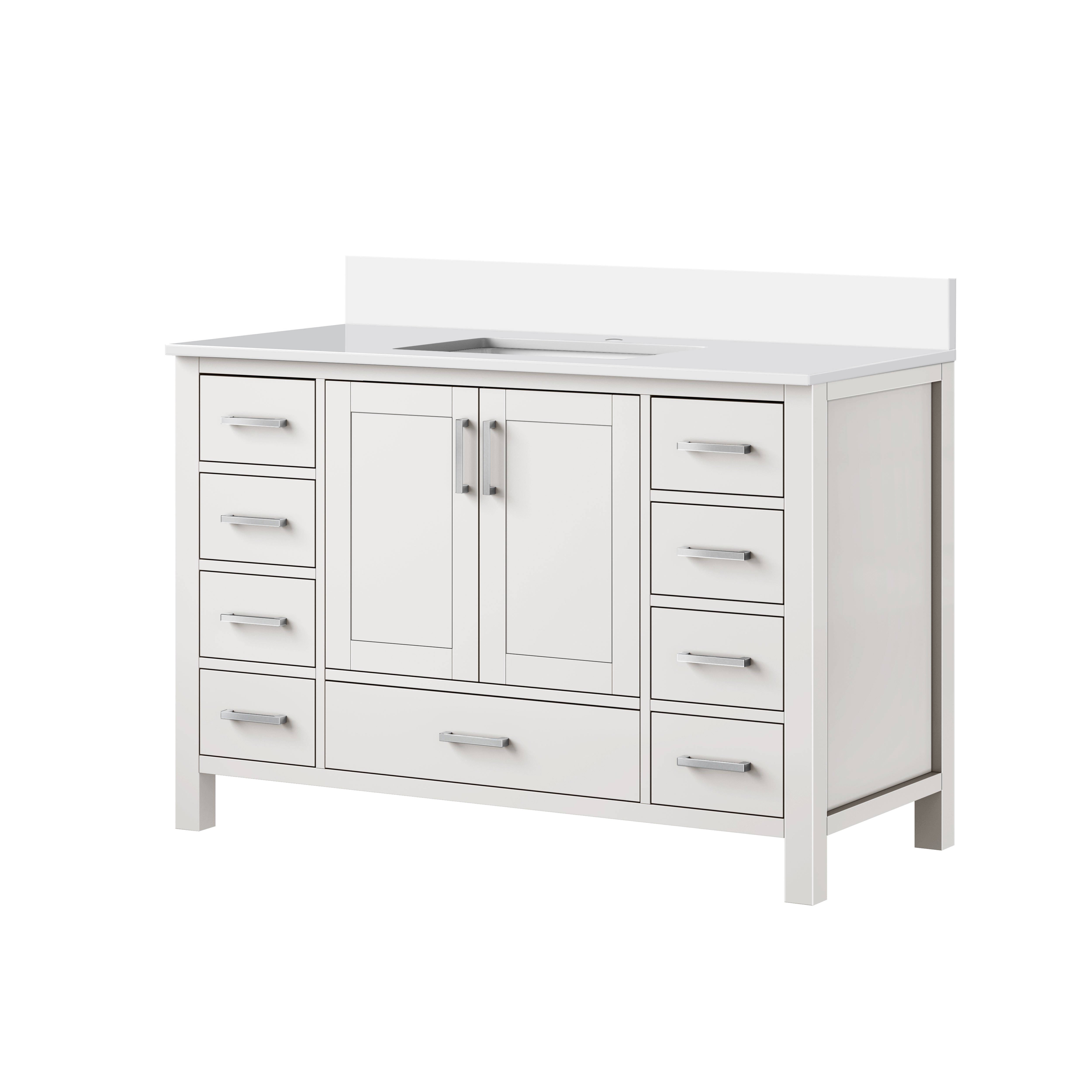 Jacques 48 in. W x 22 in. D White Bath Vanity