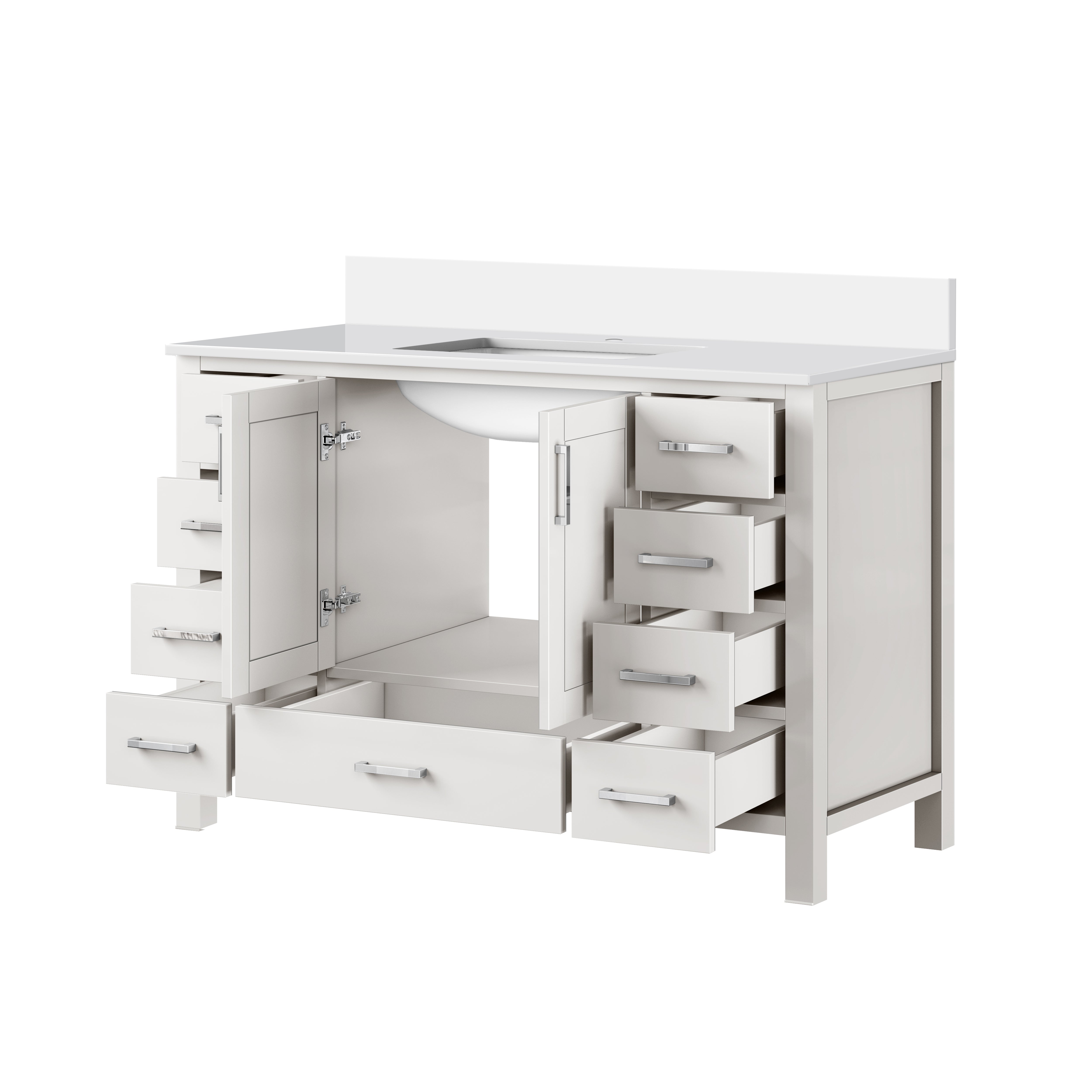 Jacques 48 in. W x 22 in. D White Bath Vanity