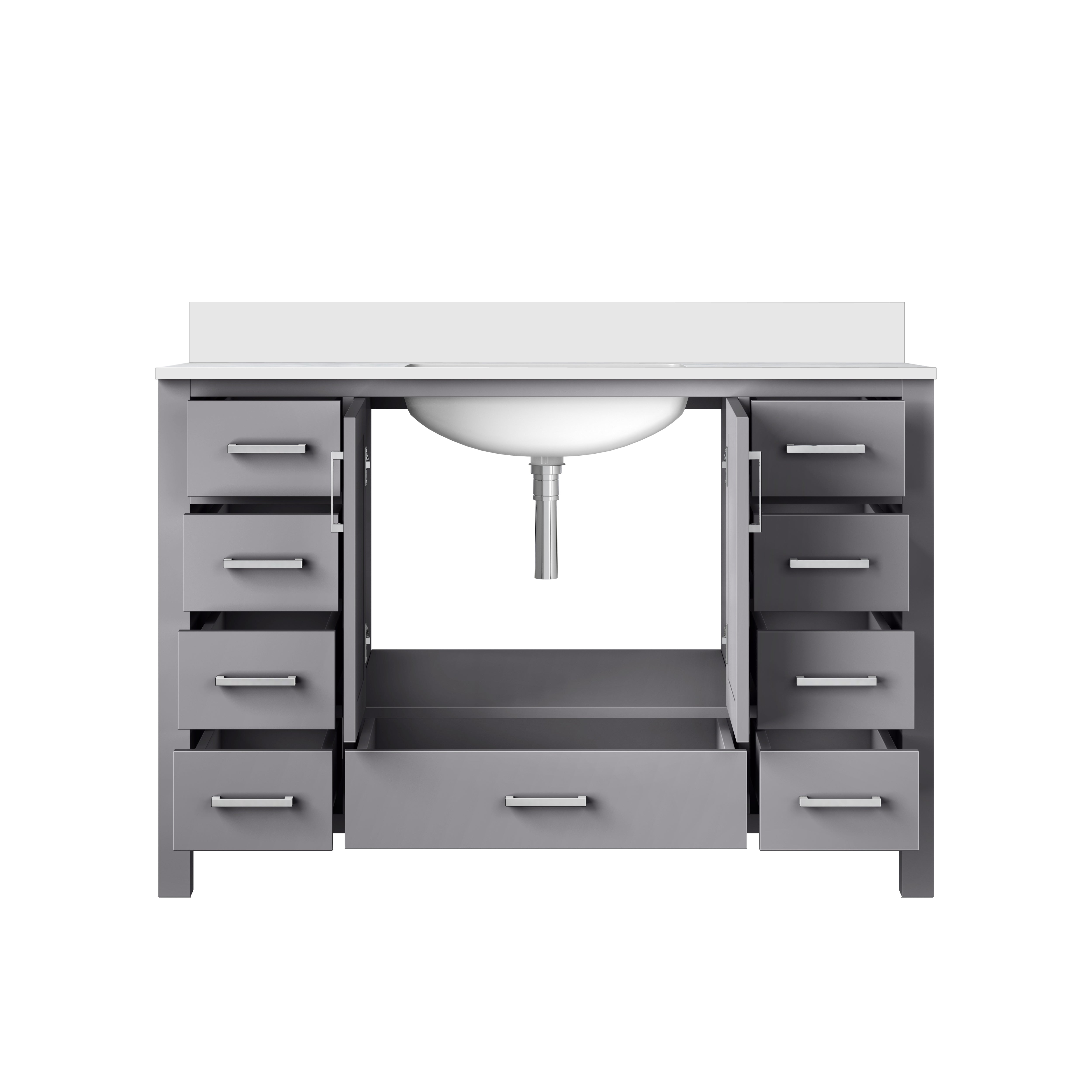 Jacques 48 in. W x 22 in. D Dark Grey Bath Vanity and Cultured Marble Top