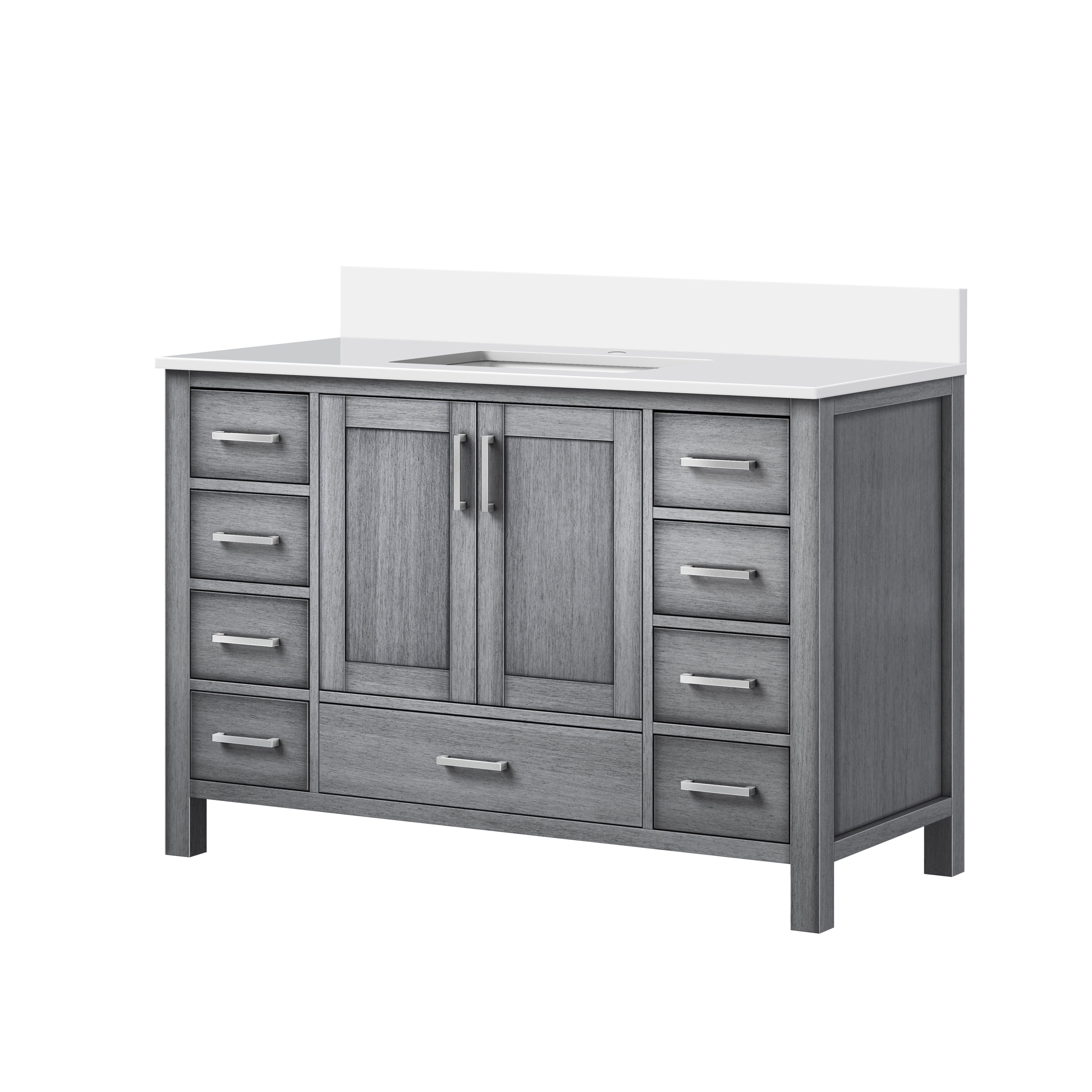 Jacques 48 in. W x 22 in. D Distressed Grey Bath Vanity and Cultured Marble Top