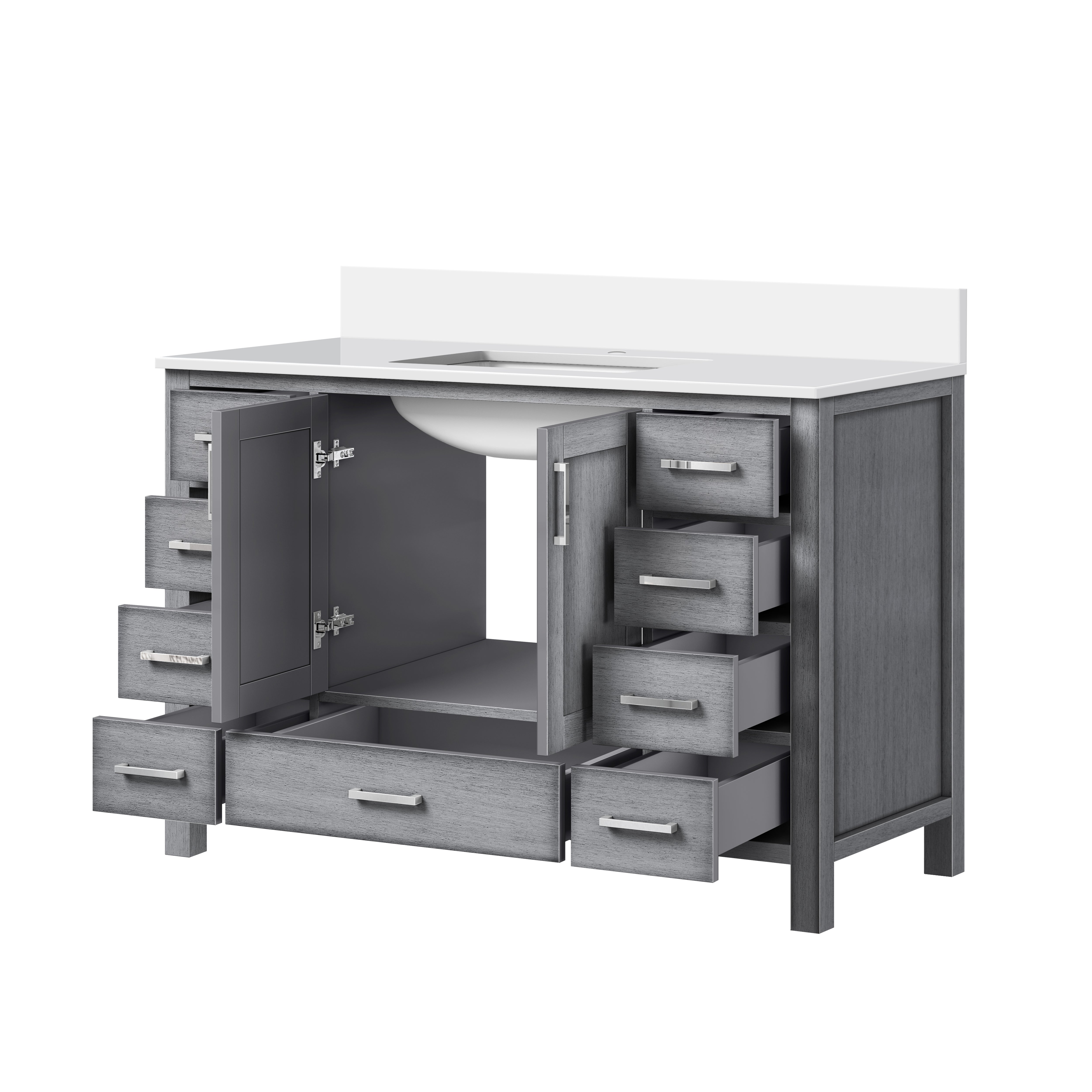 Jacques 48 in. W x 22 in. D Distressed Grey Bath Vanity and Cultured Marble Top