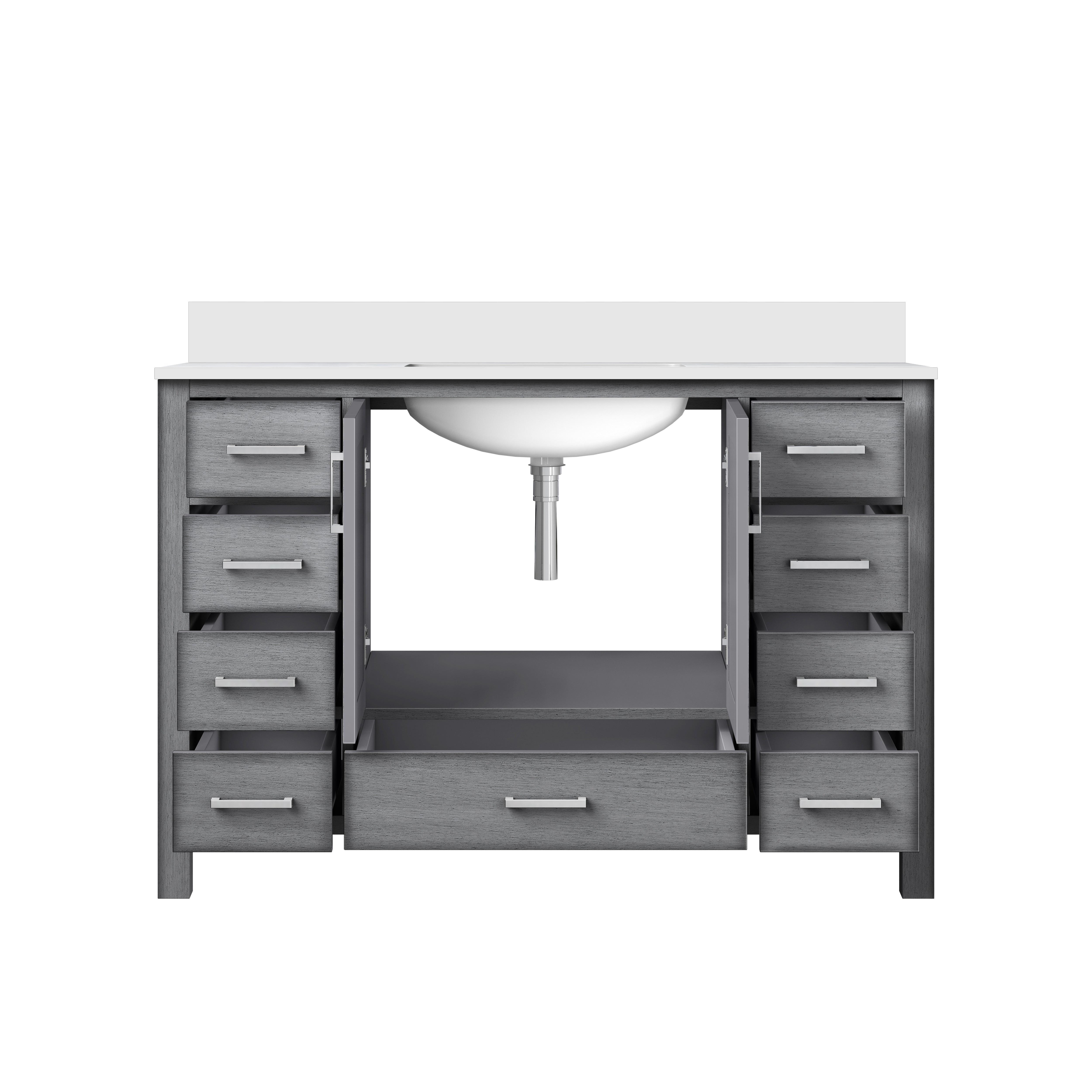 Jacques 48 in. W x 22 in. D Distressed Grey Bath Vanity and Cultured Marble Top