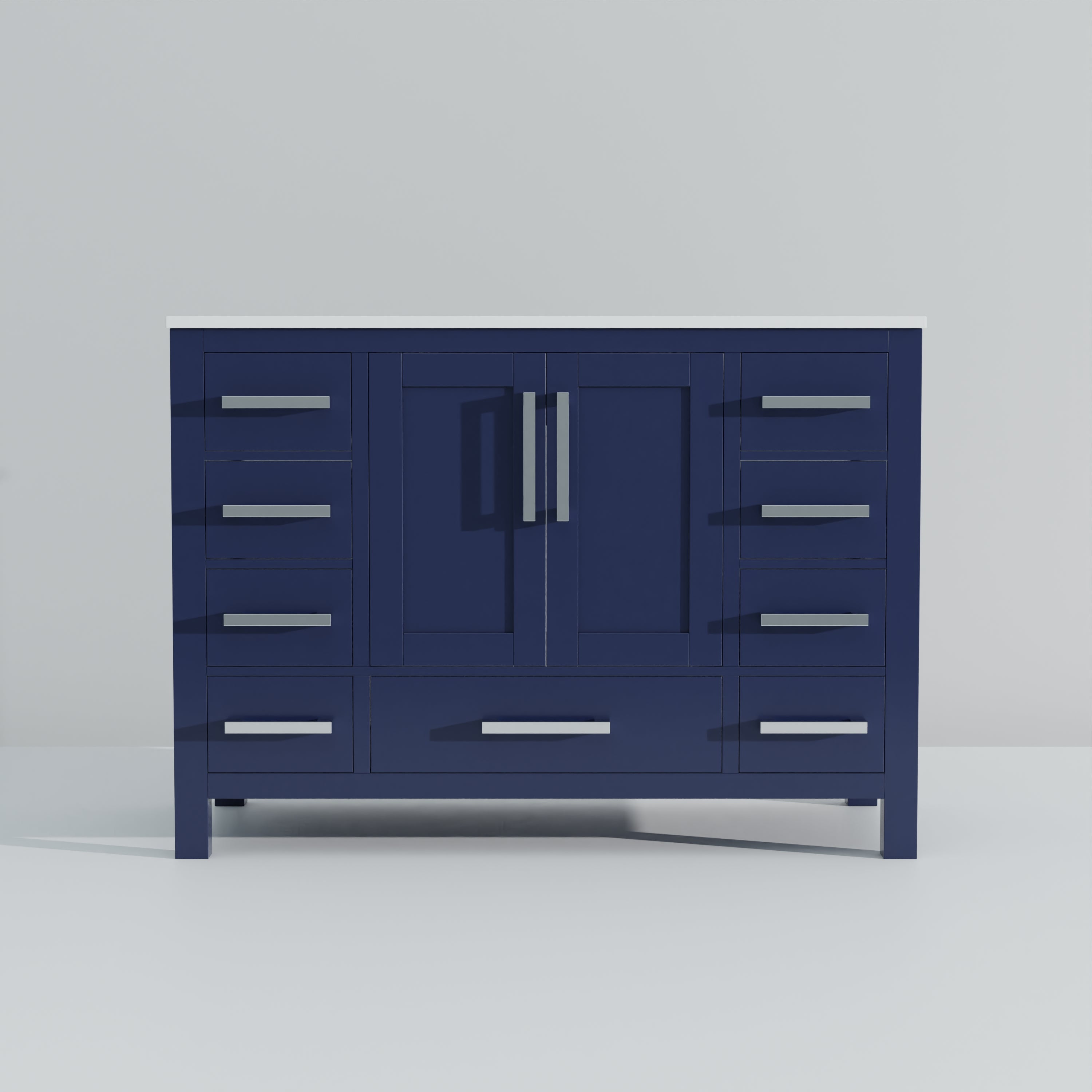 Jacques 48 in. W x 22 in. D Navy Blue Bath Vanity and Cultured Marble Top