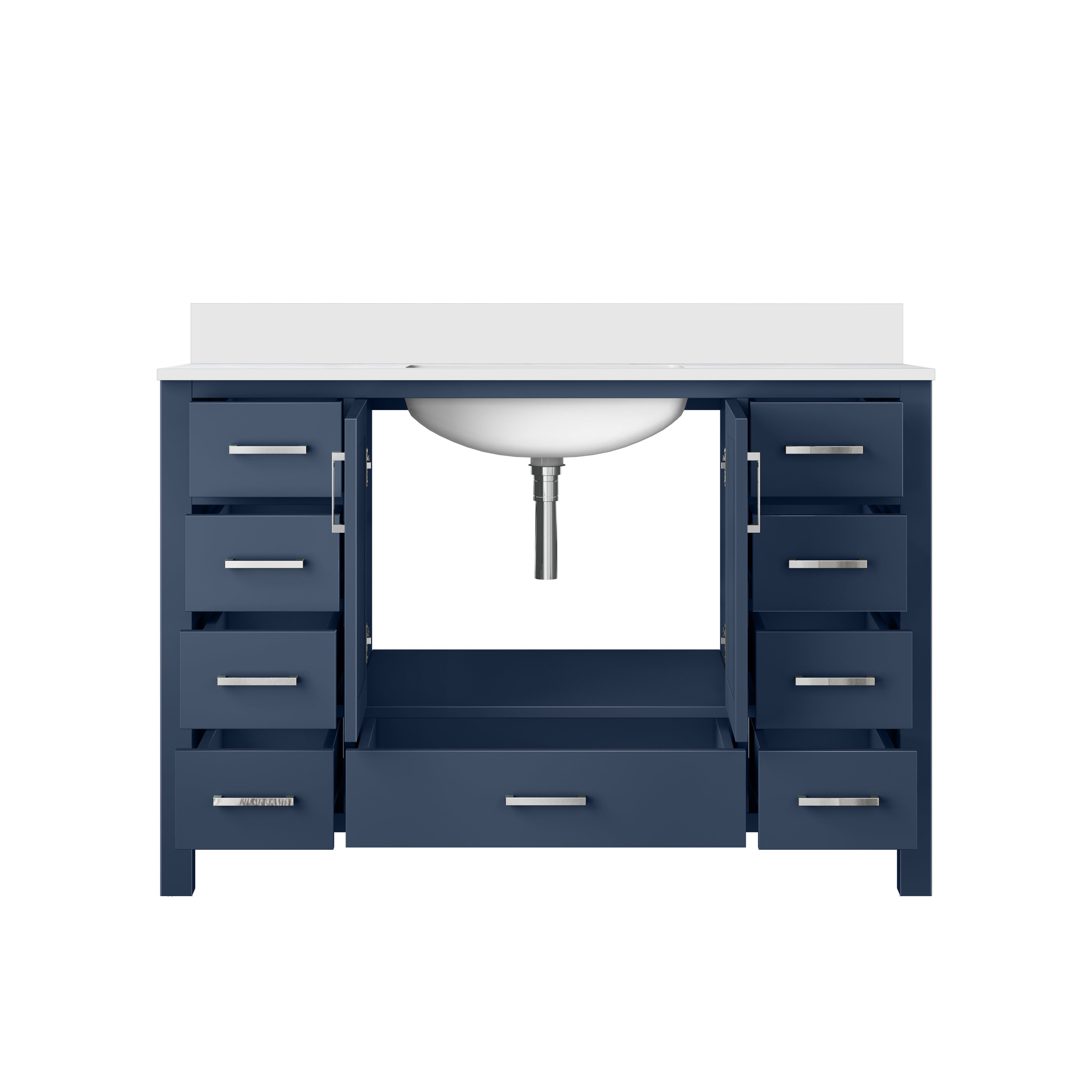 Jacques 48 in. W x 22 in. D Navy Blue Bath Vanity and Cultured Marble Top