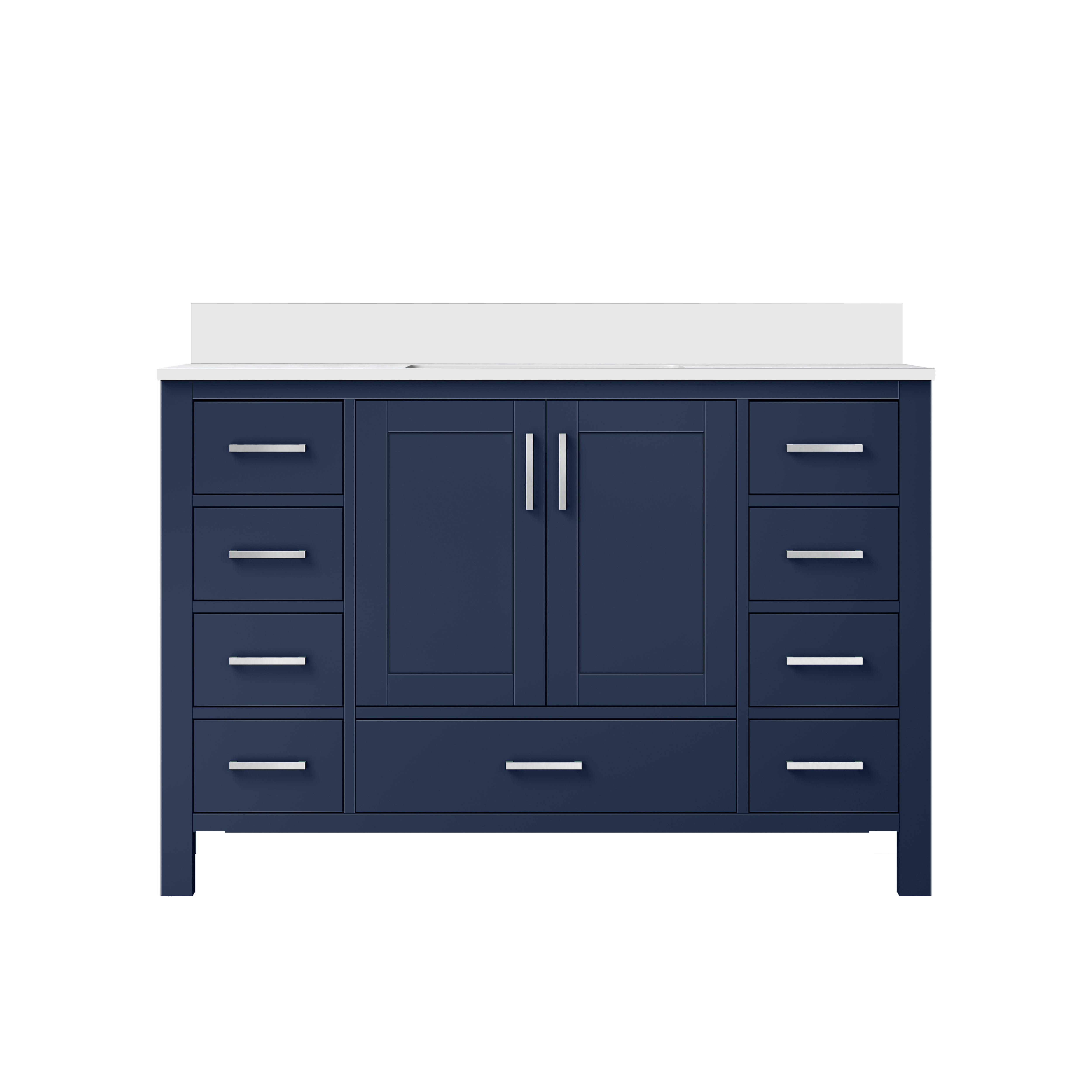 Jacques 48 in. W x 22 in. D Navy Blue Bath Vanity and Cultured Marble Top