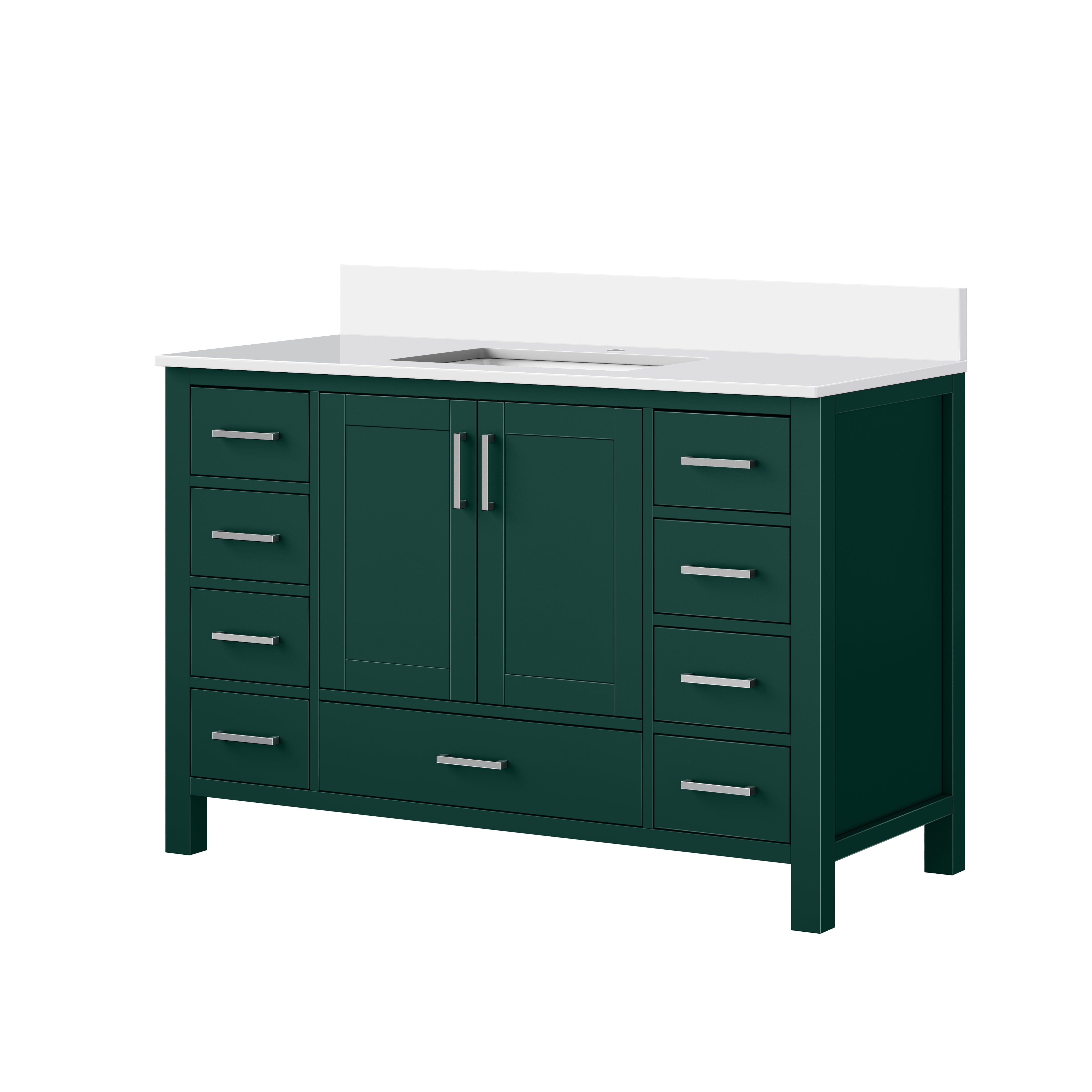 Jacques 48 in. W x 22 in. D Green Bath Vanity and Cultured Marble Top