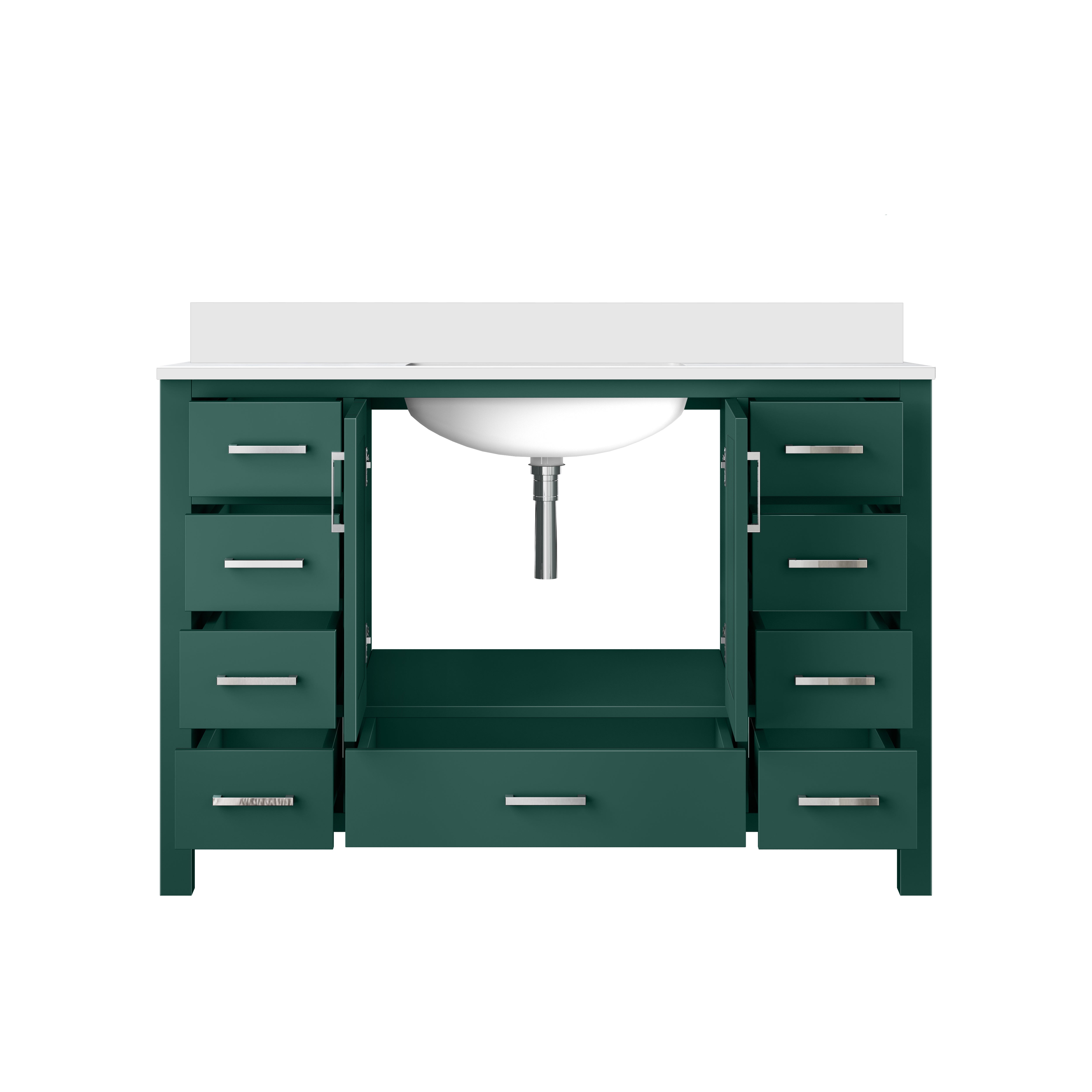 Jacques 48 in. W x 22 in. D Green Bath Vanity and Cultured Marble Top