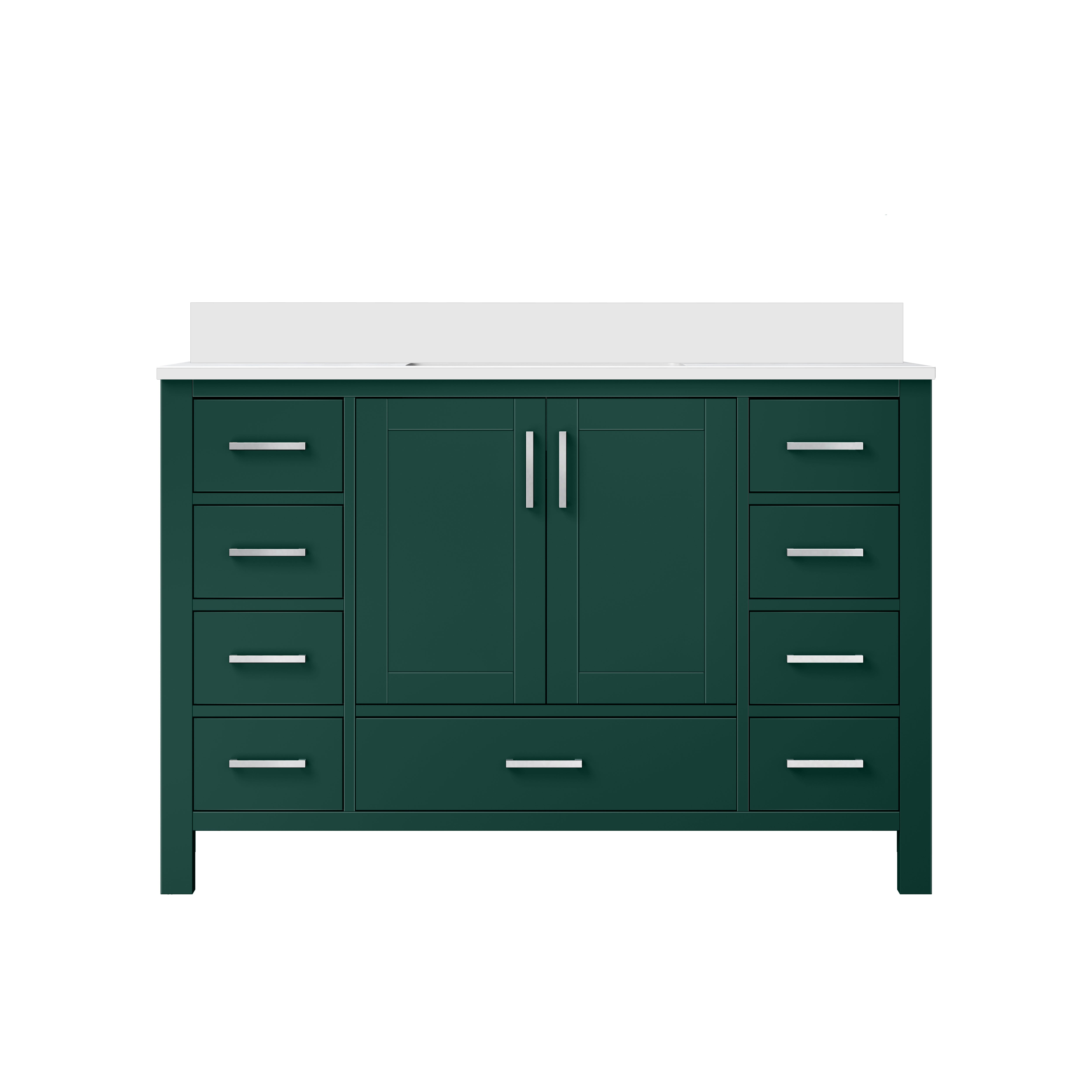 Jacques 48 in. W x 22 in. D Green Bath Vanity and Cultured Marble Top