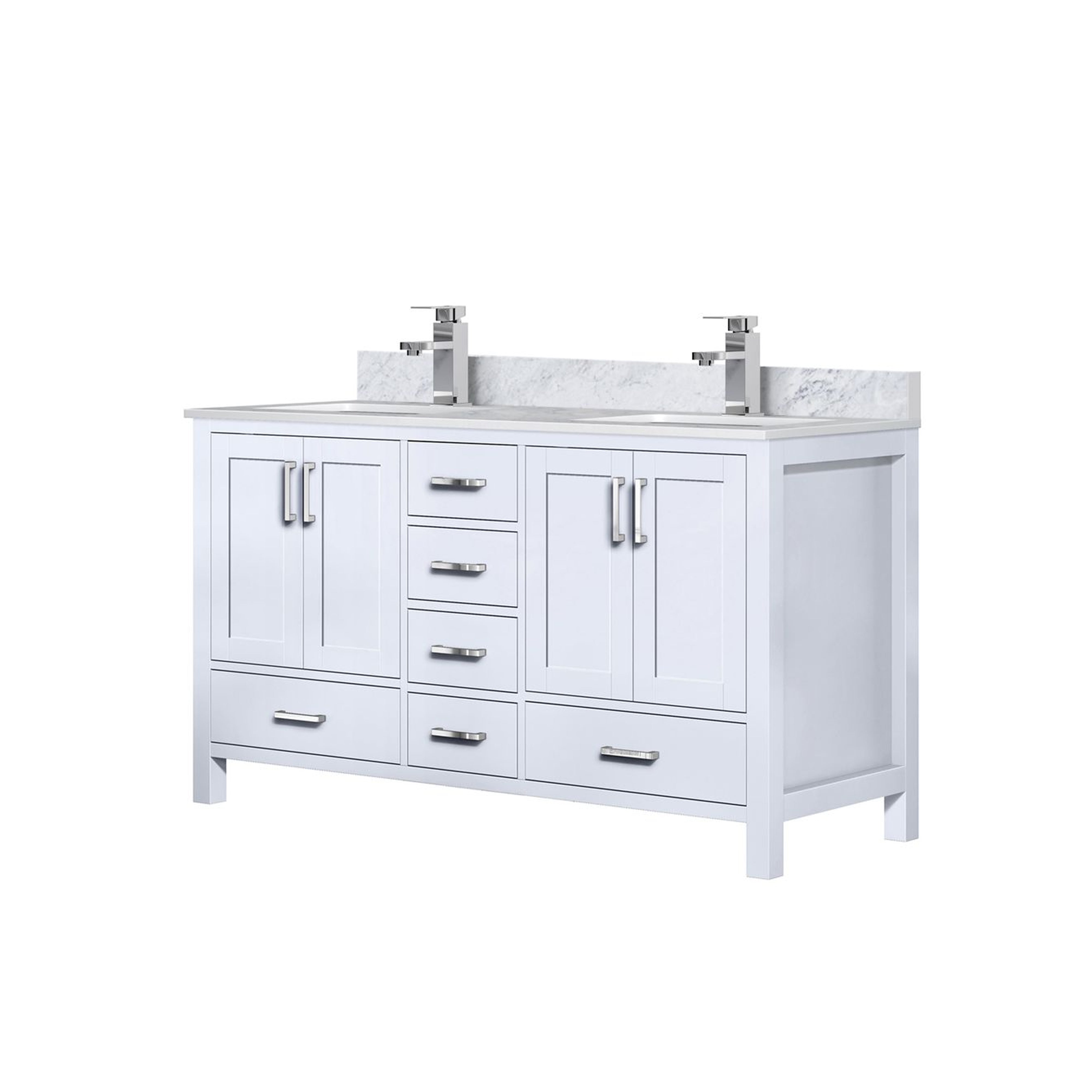 Jacques 60 in. W x 22 in. D White Double Bath Vanity