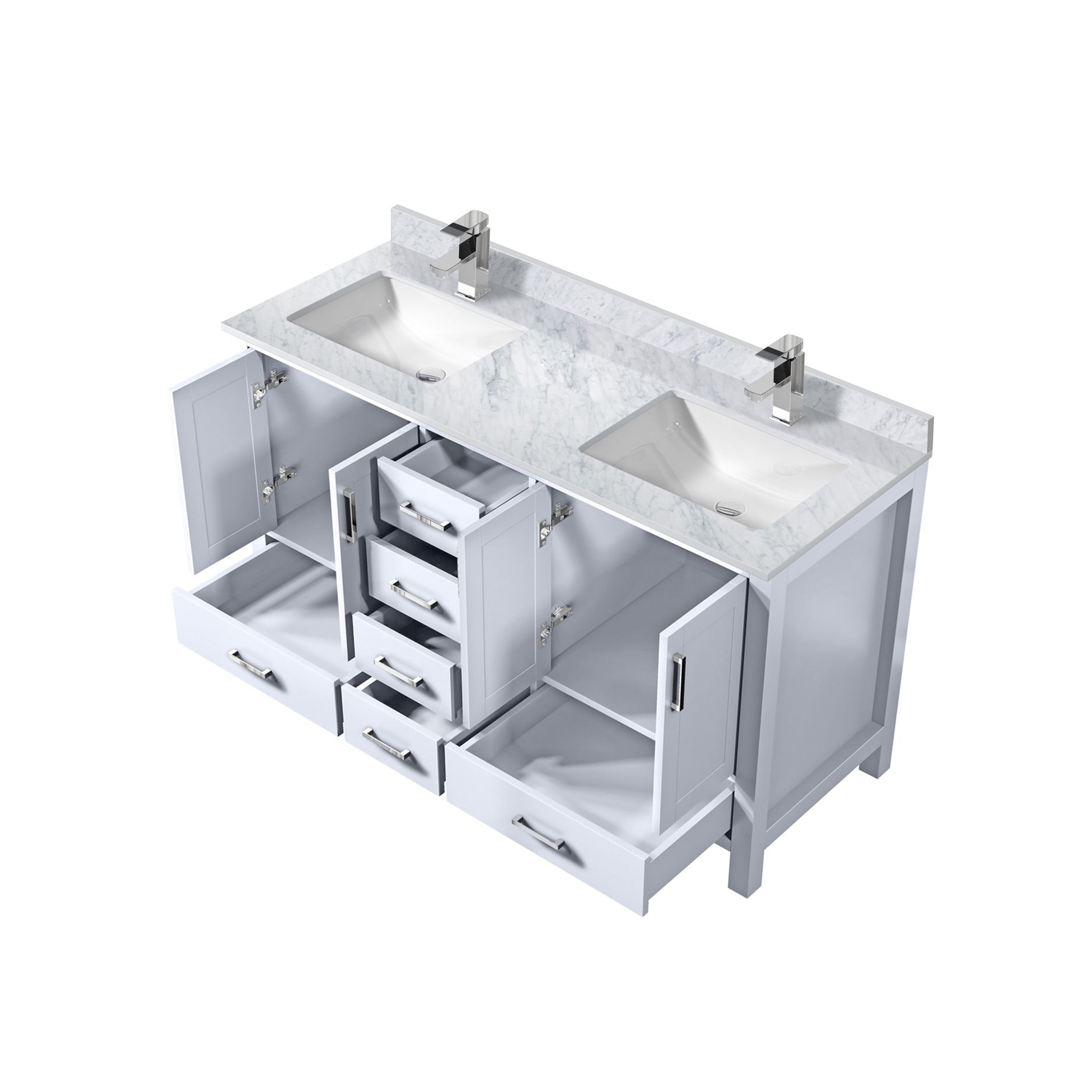 Jacques 60 in. W x 22 in. D White Double Bath Vanity