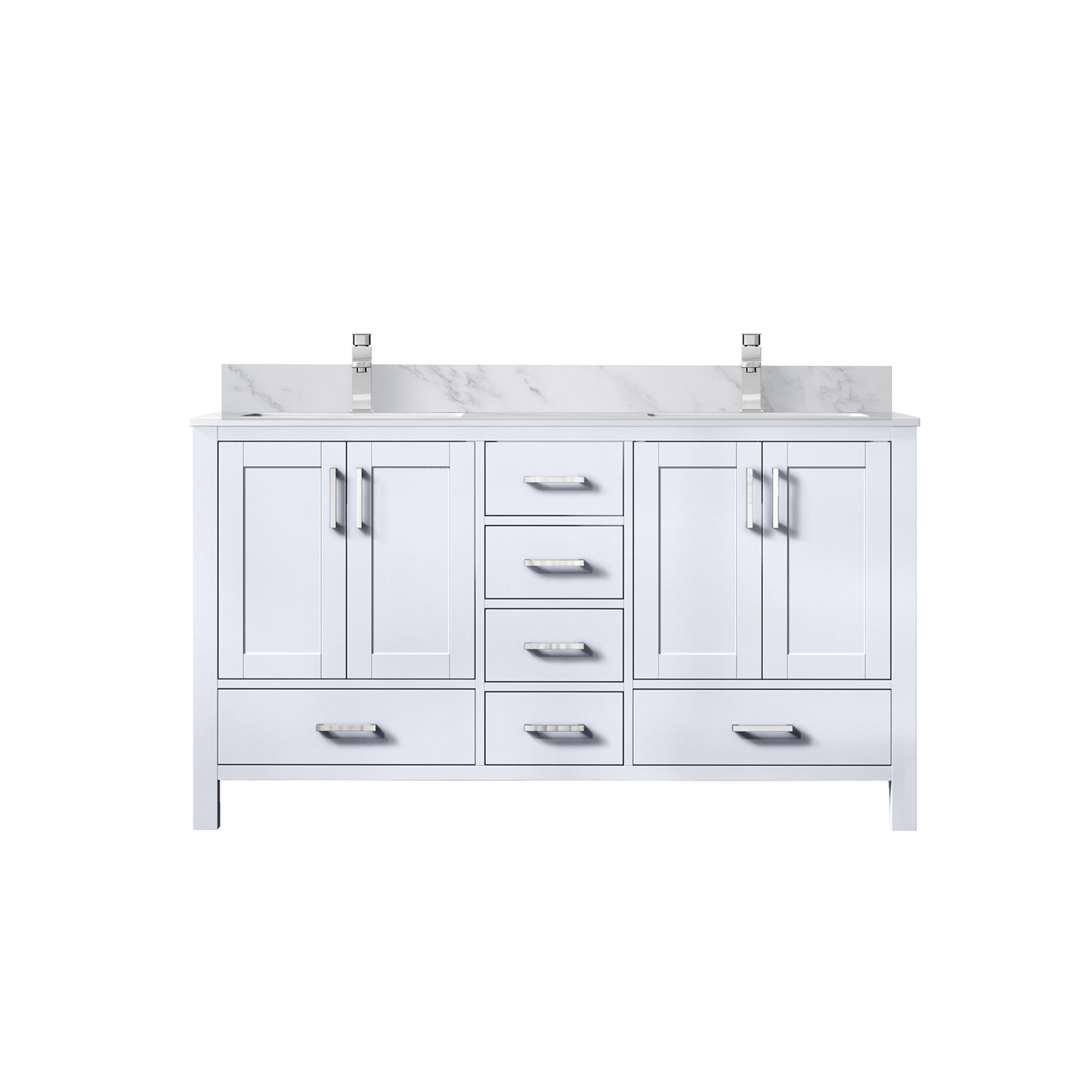 Jacques 60 in. W x 22 in. D White Double Bath Vanity