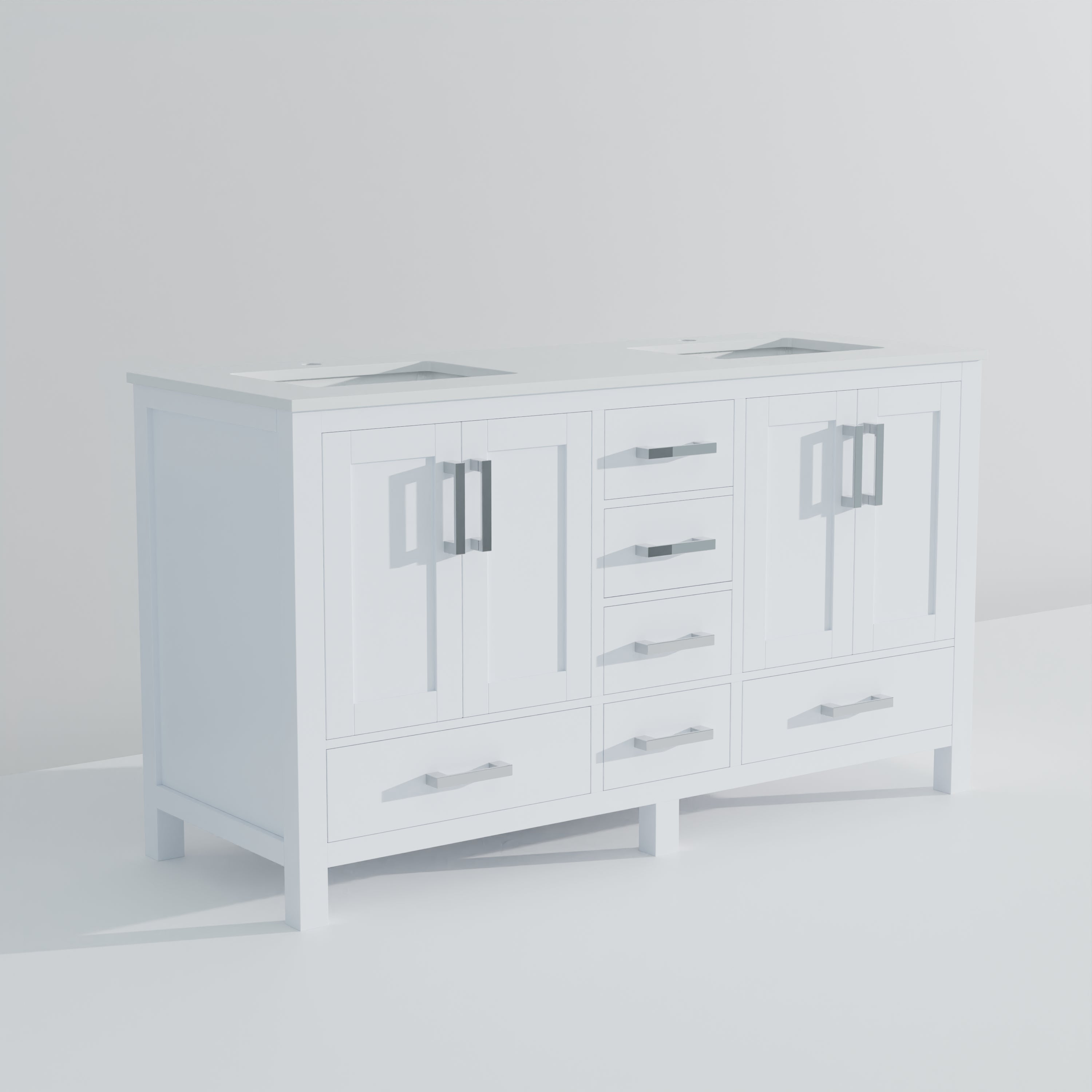Jacques 60 in. W x 22 in. D White Bath Vanity