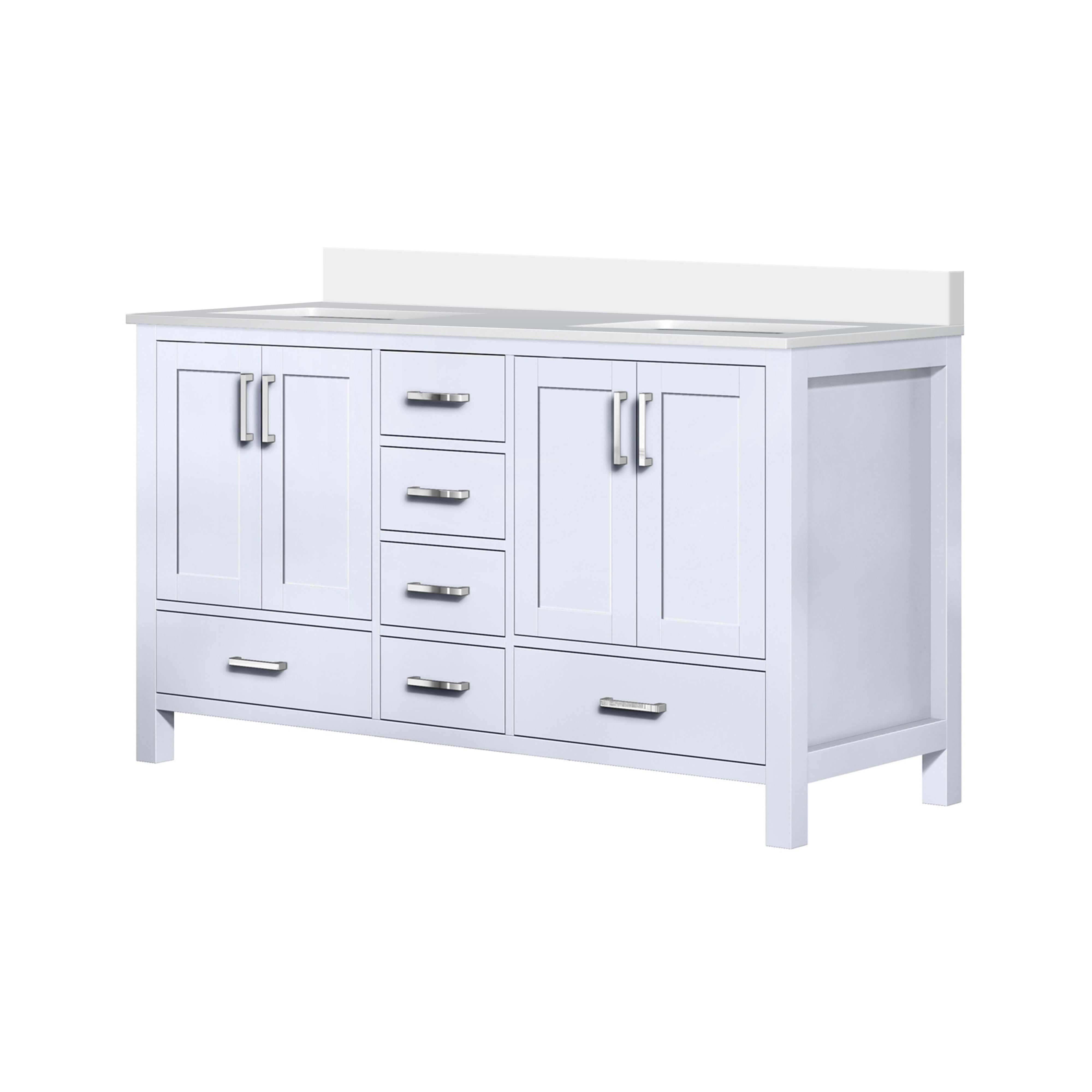 Jacques 60 in. W x 22 in. D White Bath Vanity