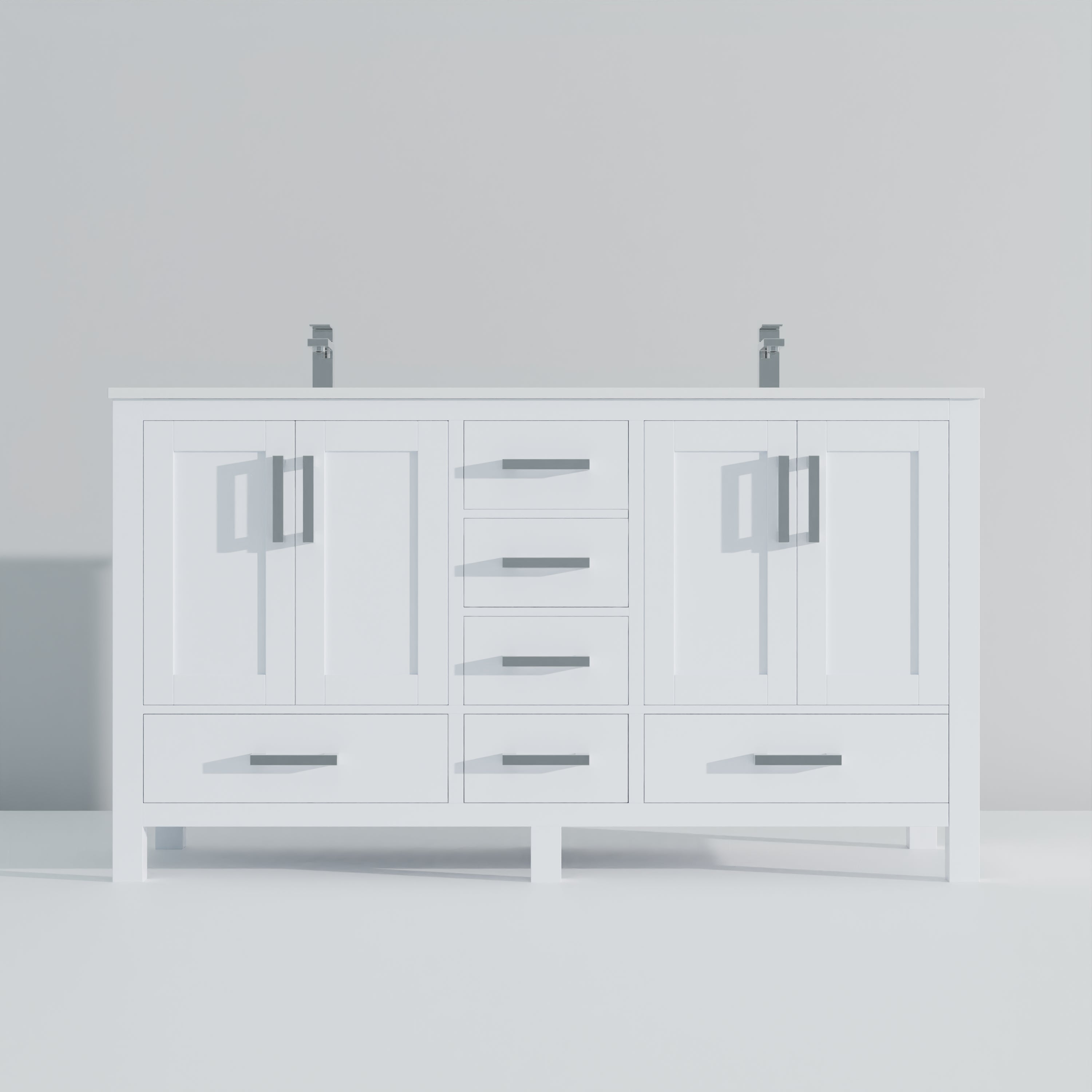 Jacques 60 in. W x 22 in. D White Bath Vanity