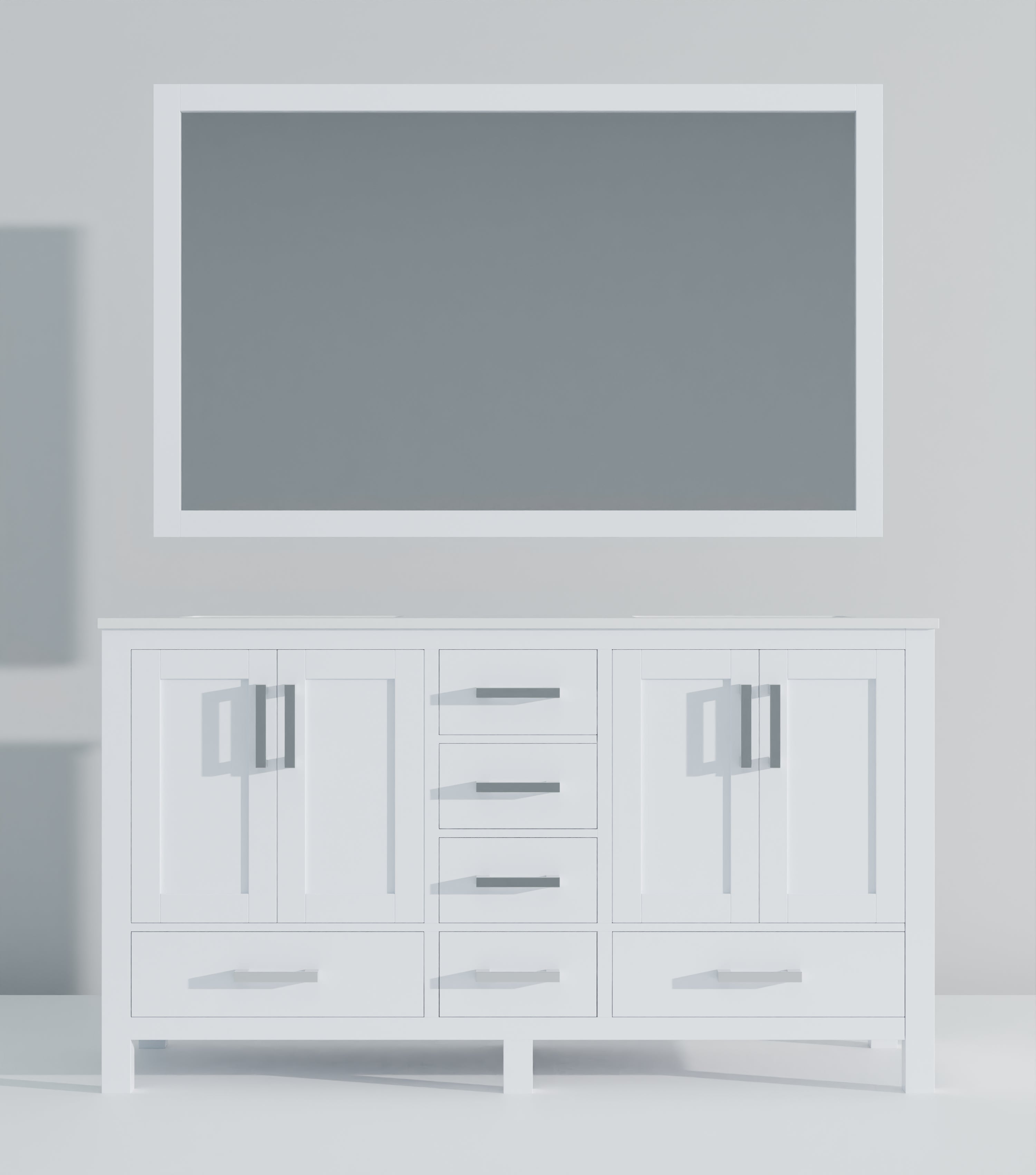 Jacques 60 in. W x 22 in. D White Bath Vanity