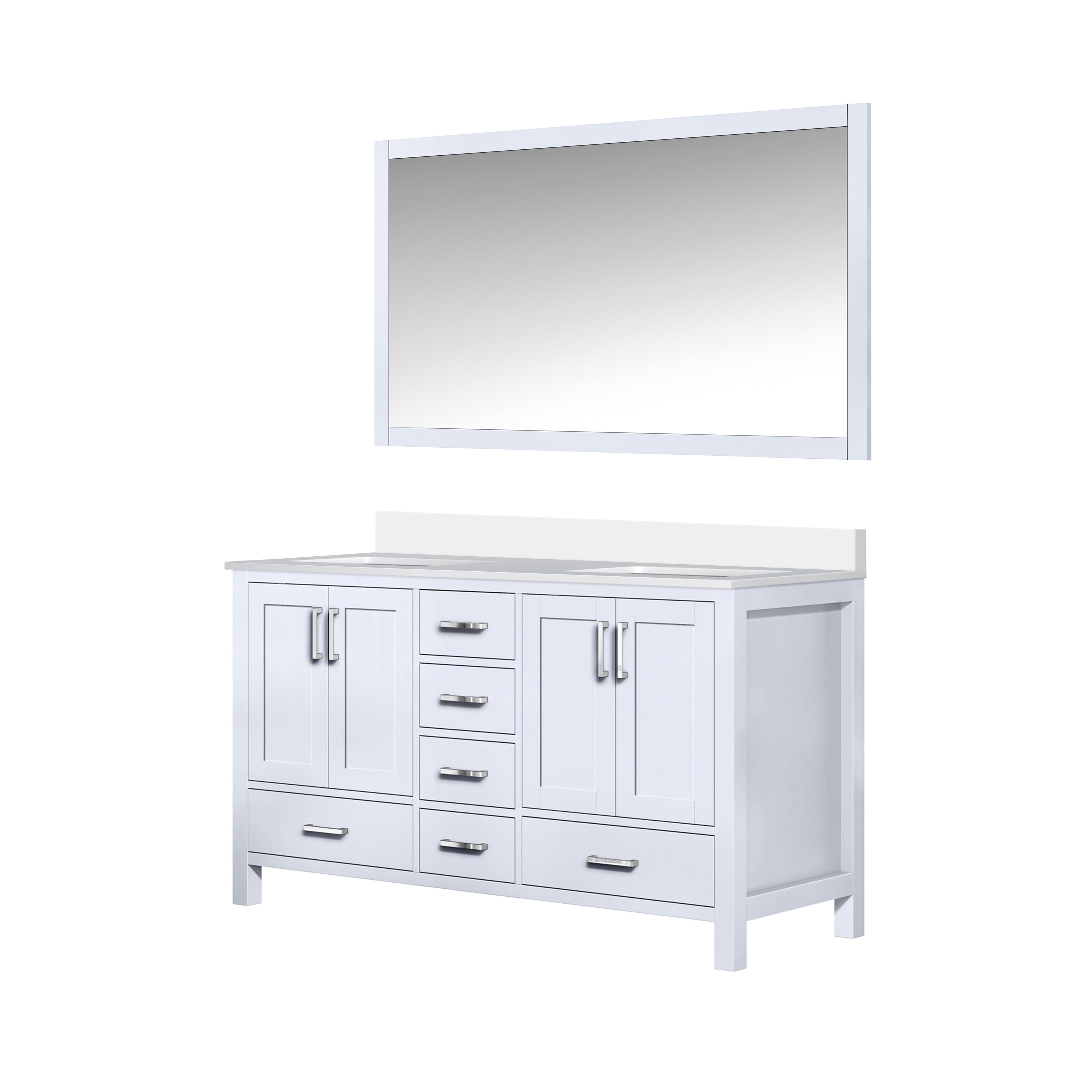 Jacques 60 in. W x 22 in. D White Bath Vanity