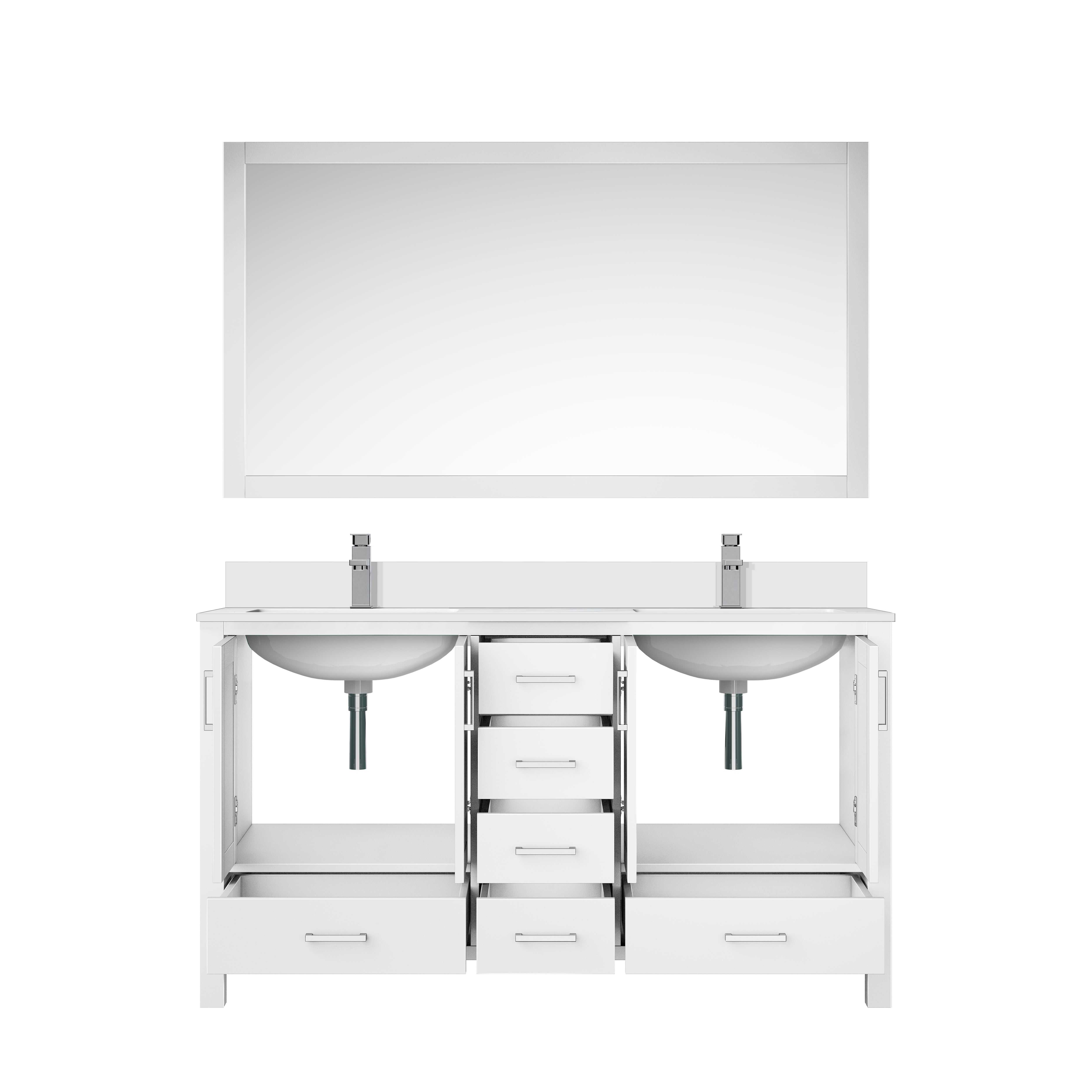 Jacques 60 in. W x 22 in. D White Bath Vanity