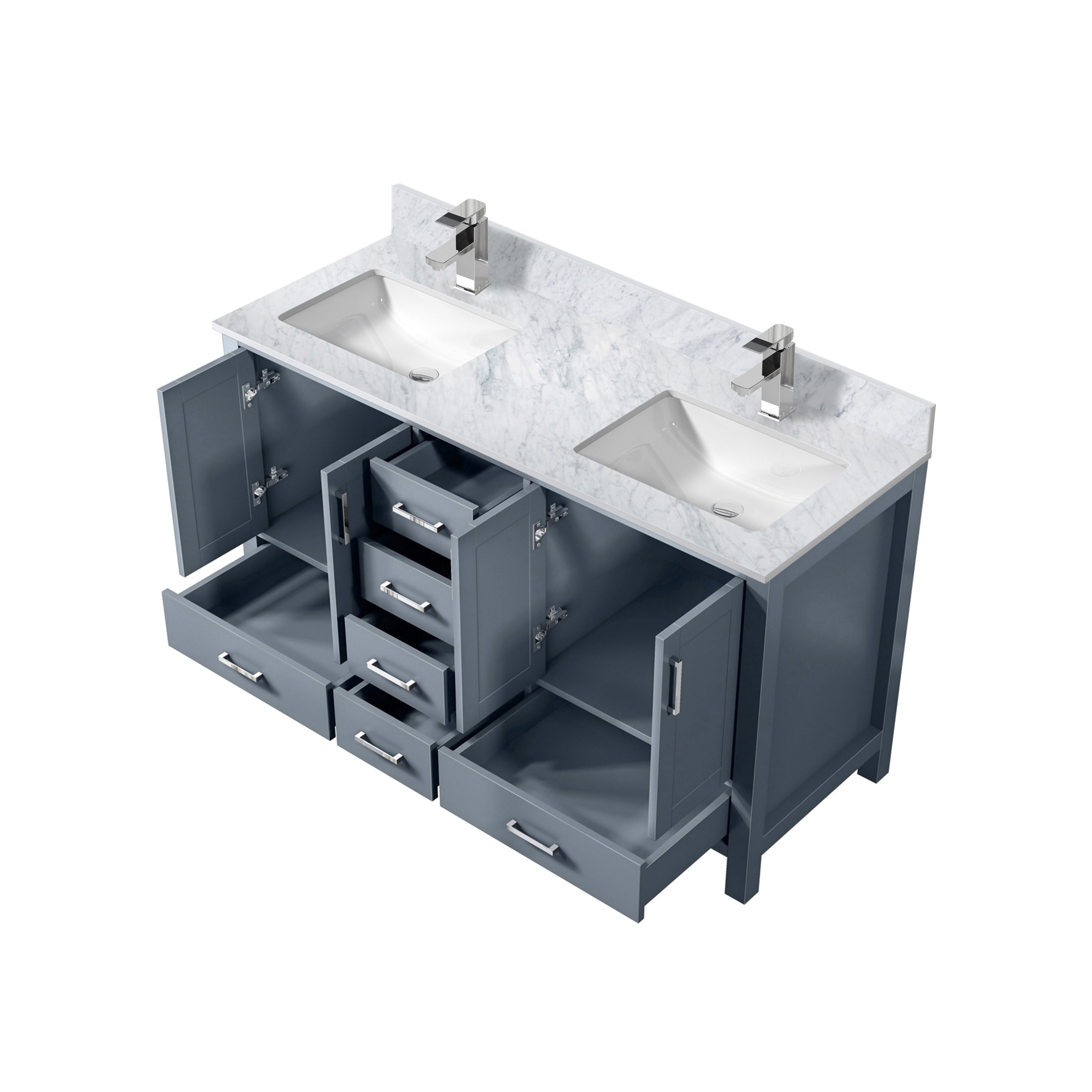 Jacques 60 in. W x 22 in. D Dark Grey Double Bath Vanity