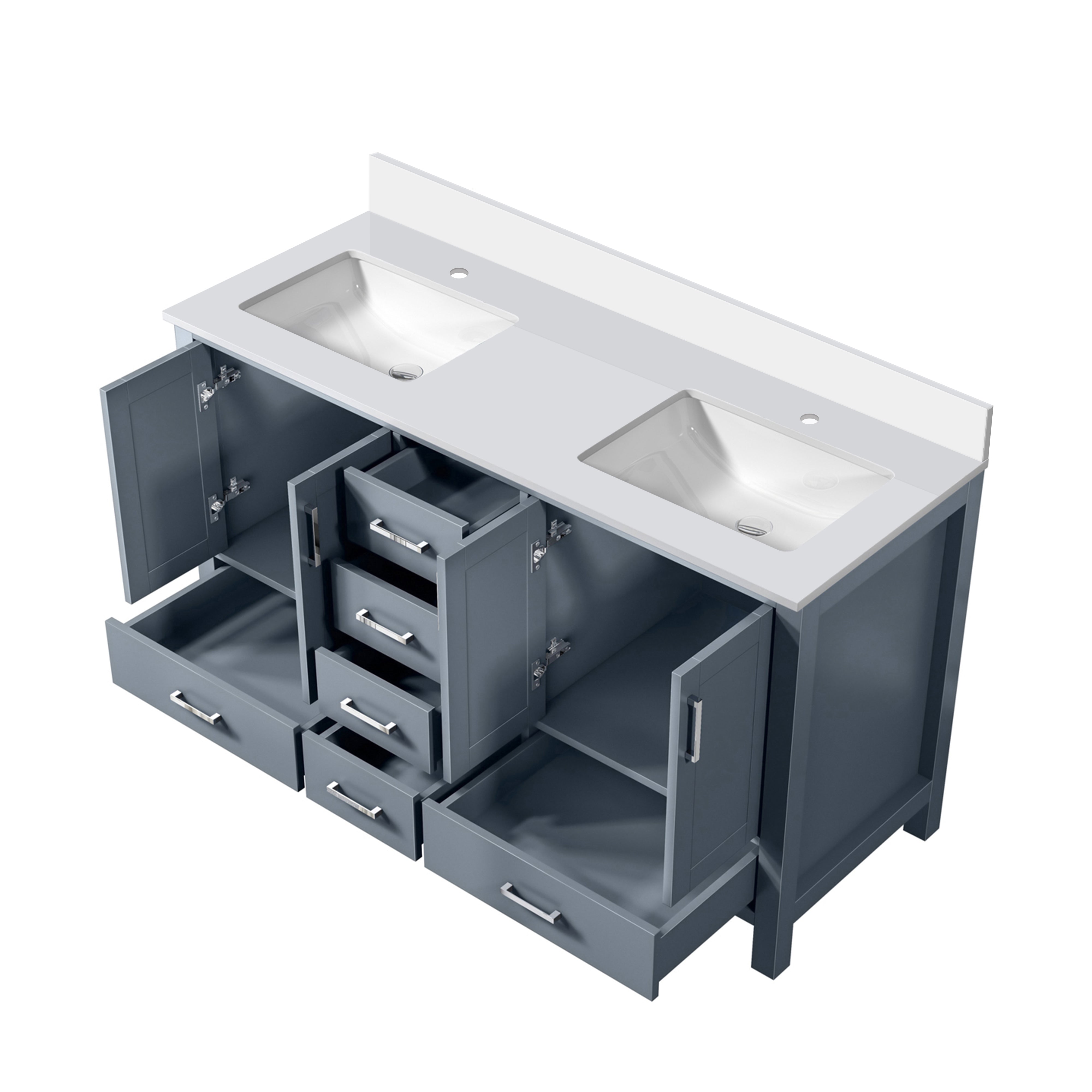 Jacques 60 in. W x 22 in. D Dark Grey Bath Vanity