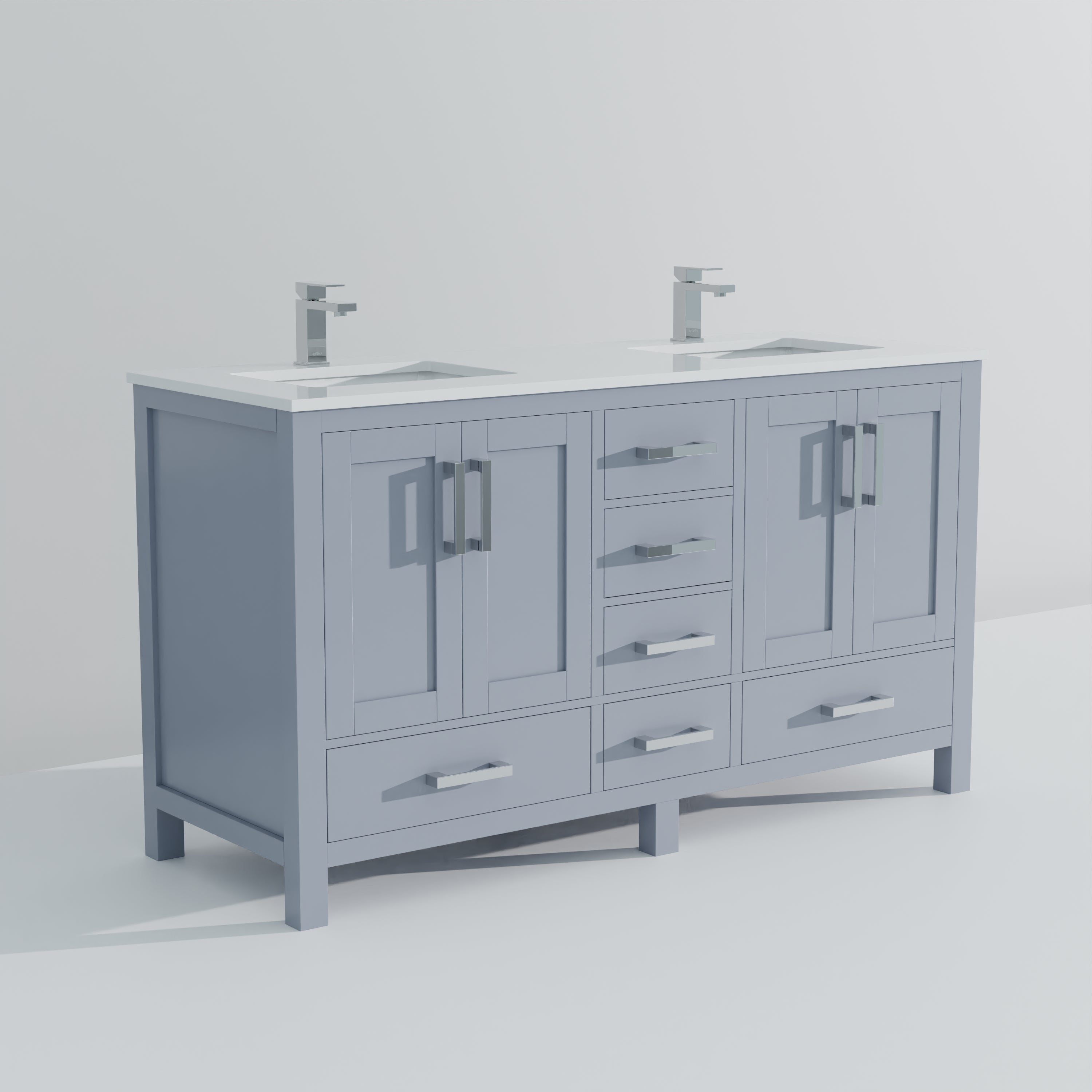 Jacques 60 in. W x 22 in. D Dark Grey Bath Vanity
