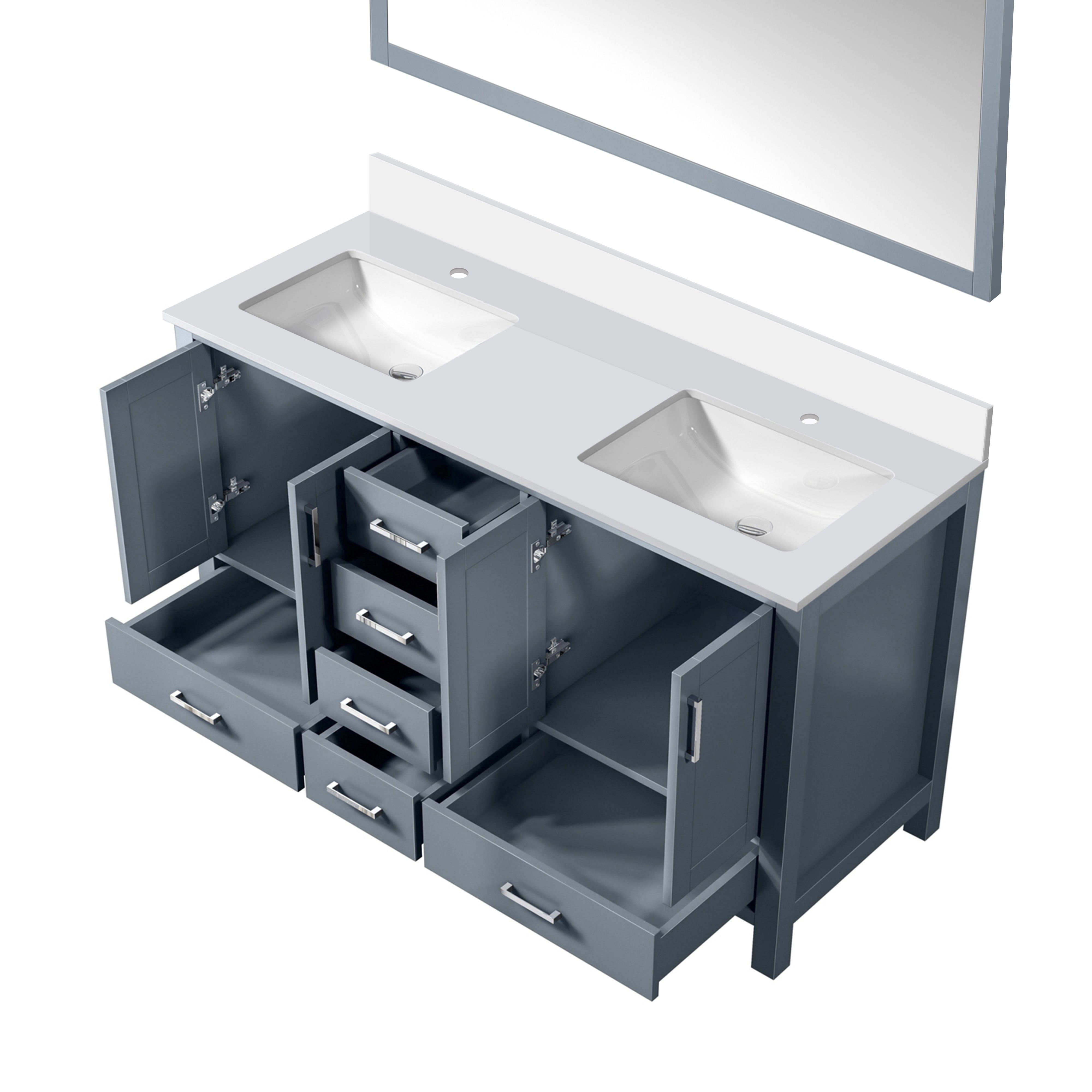 Jacques 60 in. W x 22 in. D Dark Grey Bath Vanity