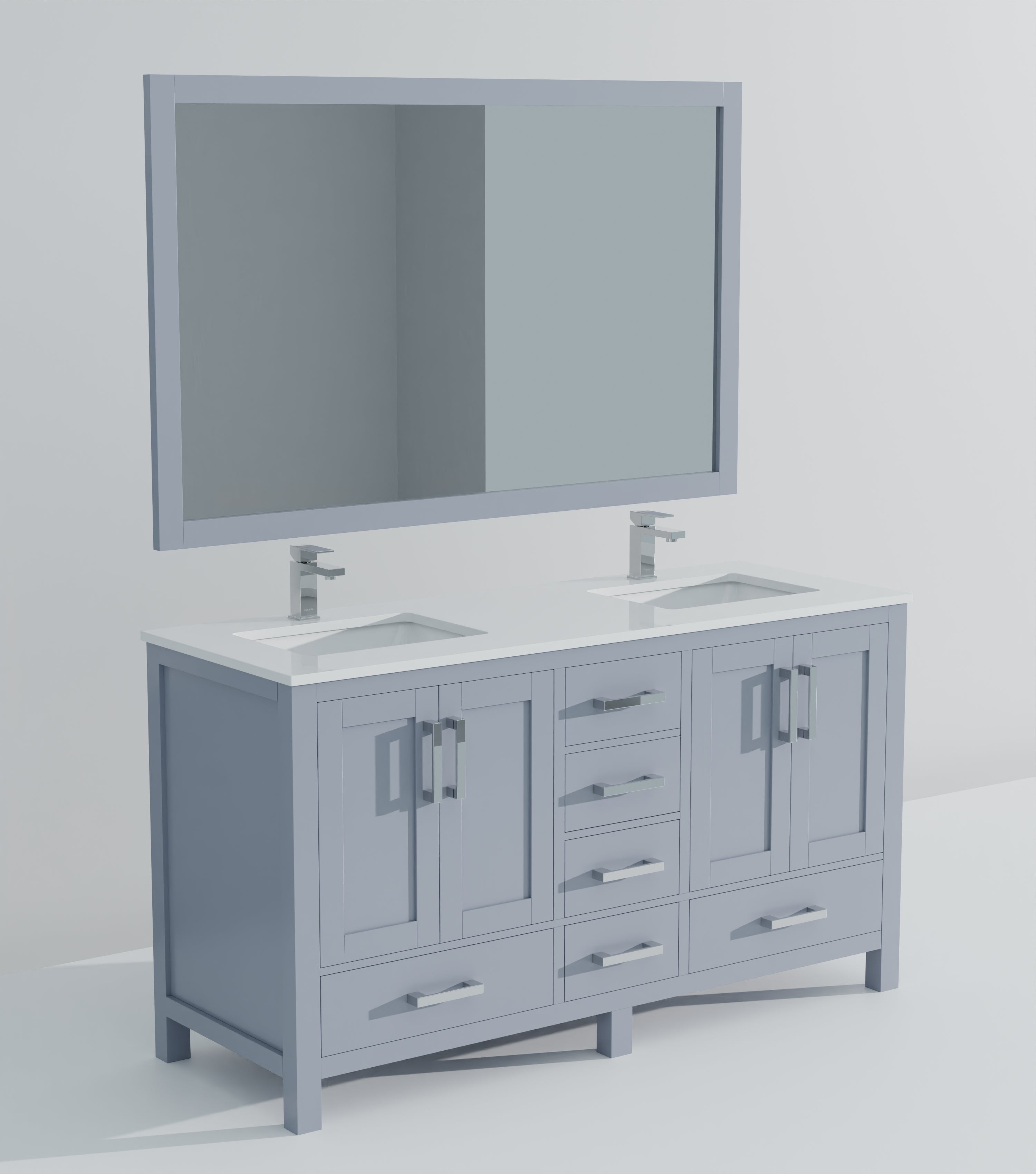Jacques 60 in. W x 22 in. D Dark Grey Bath Vanity