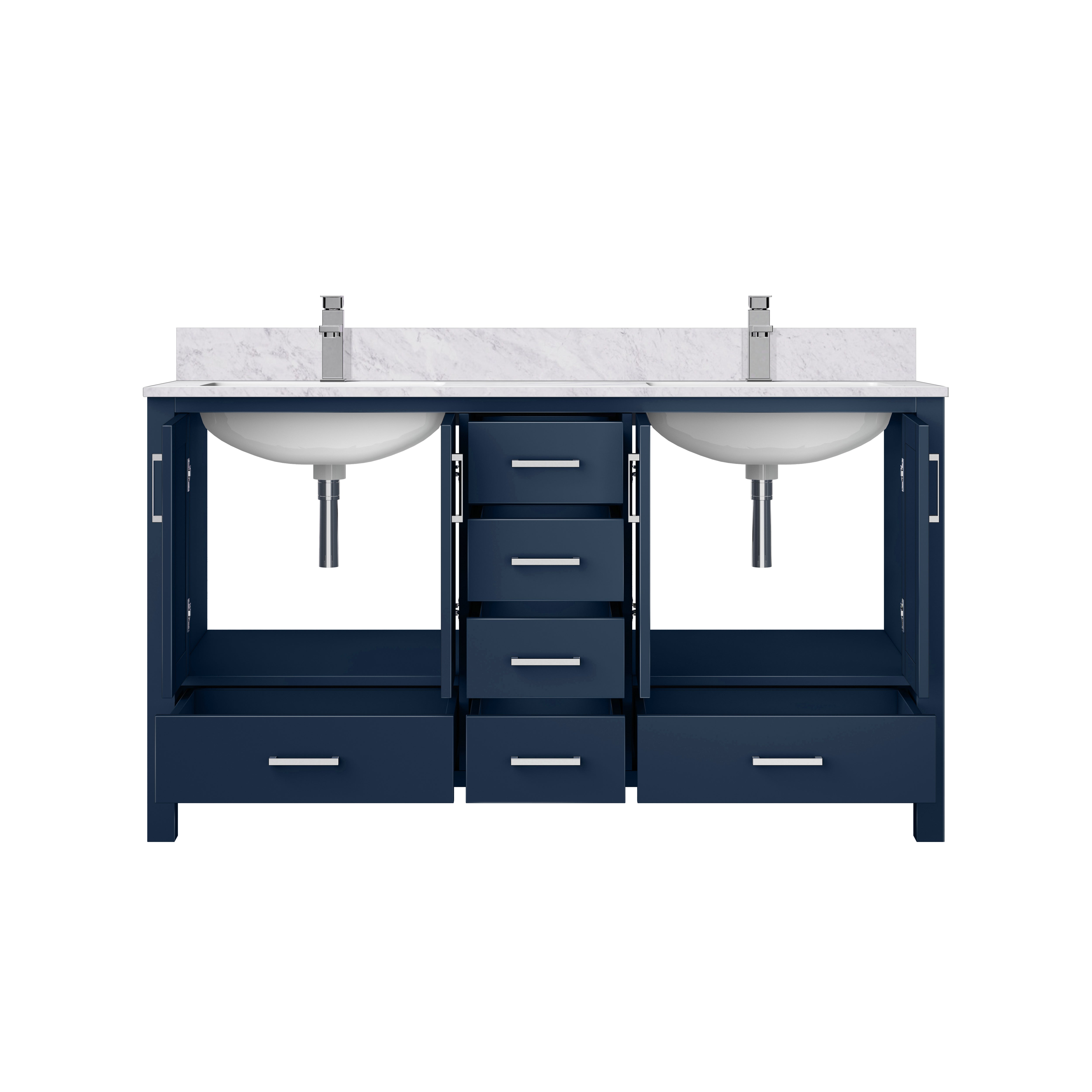 Jacques 60 in. W x 22 in. D Navy Blue Double Bath Vanity
