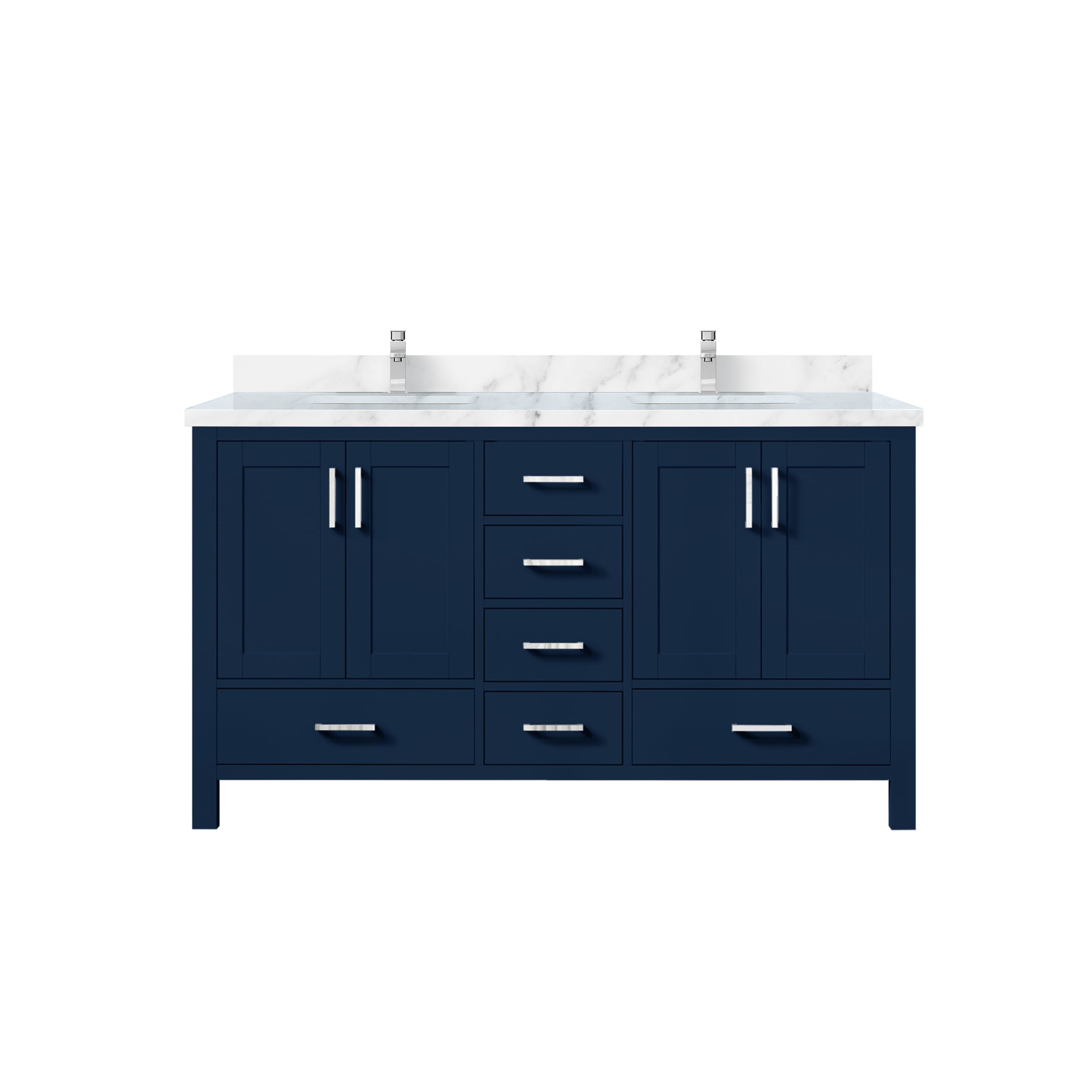 Jacques 60 in. W x 22 in. D Navy Blue Double Bath Vanity