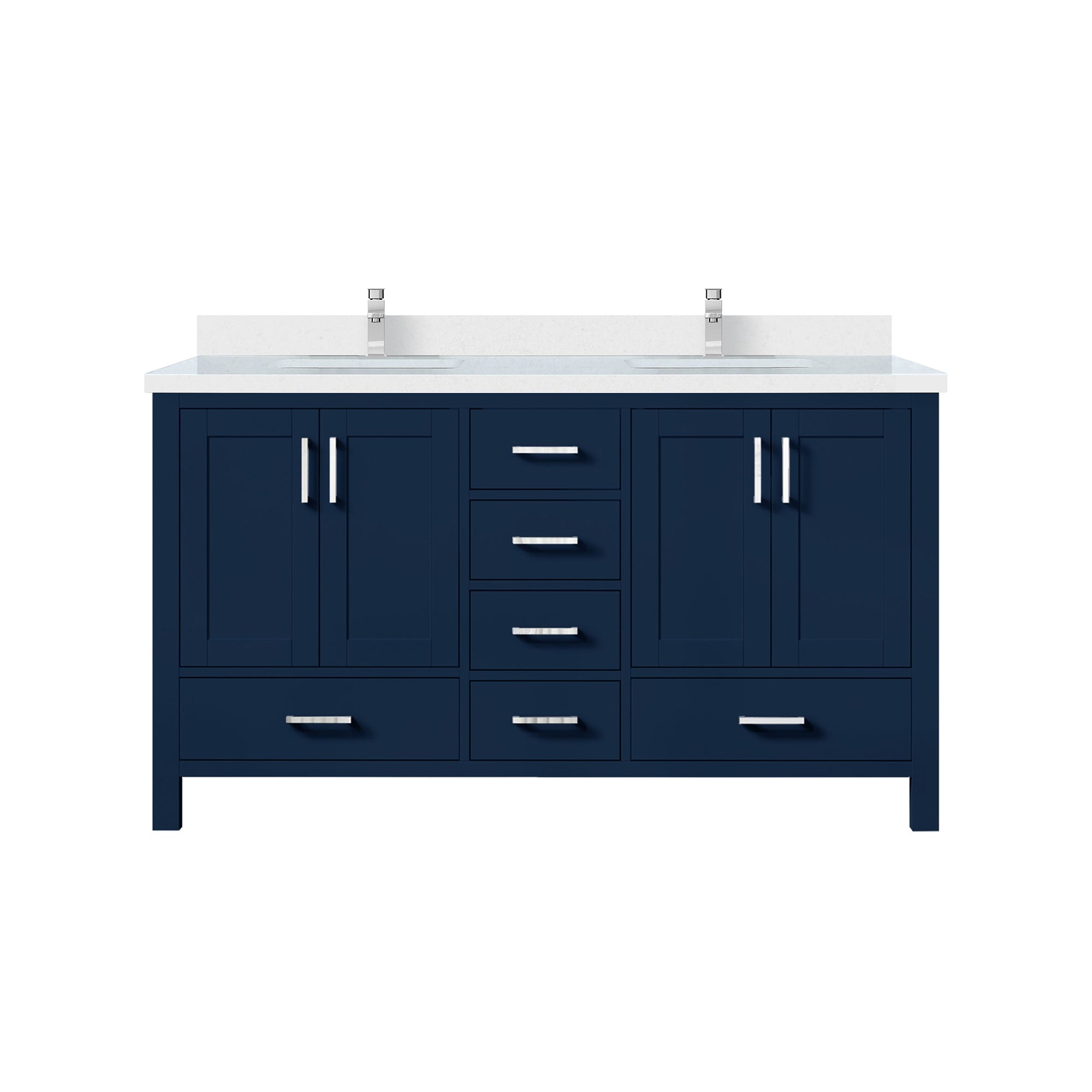 Jacques 60 in. W x 22 in. D Navy Blue Double Bath Vanity