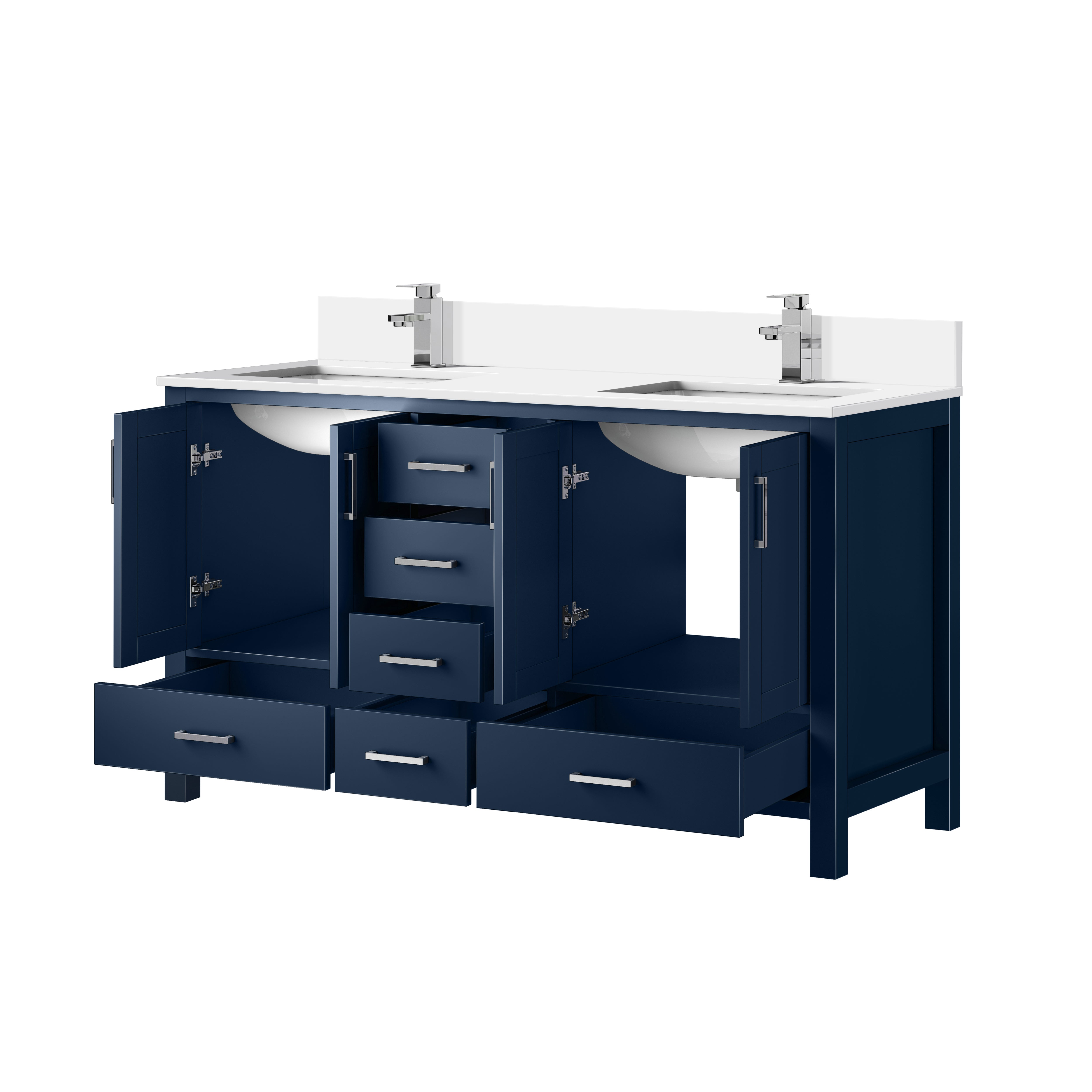 Jacques 60 in. W x 22 in. D Navy Blue Bath Vanity