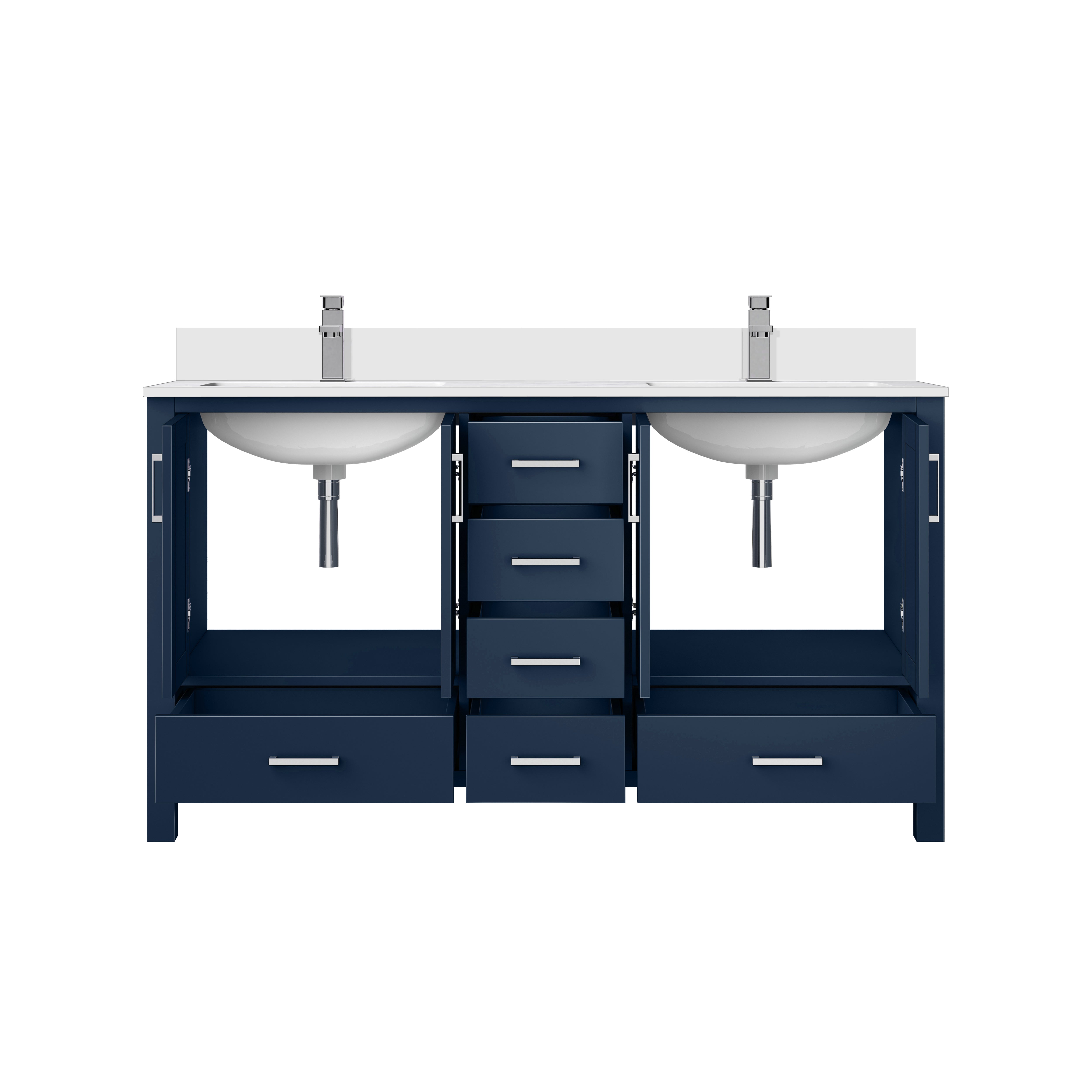 Jacques 60 in. W x 22 in. D Navy Blue Bath Vanity