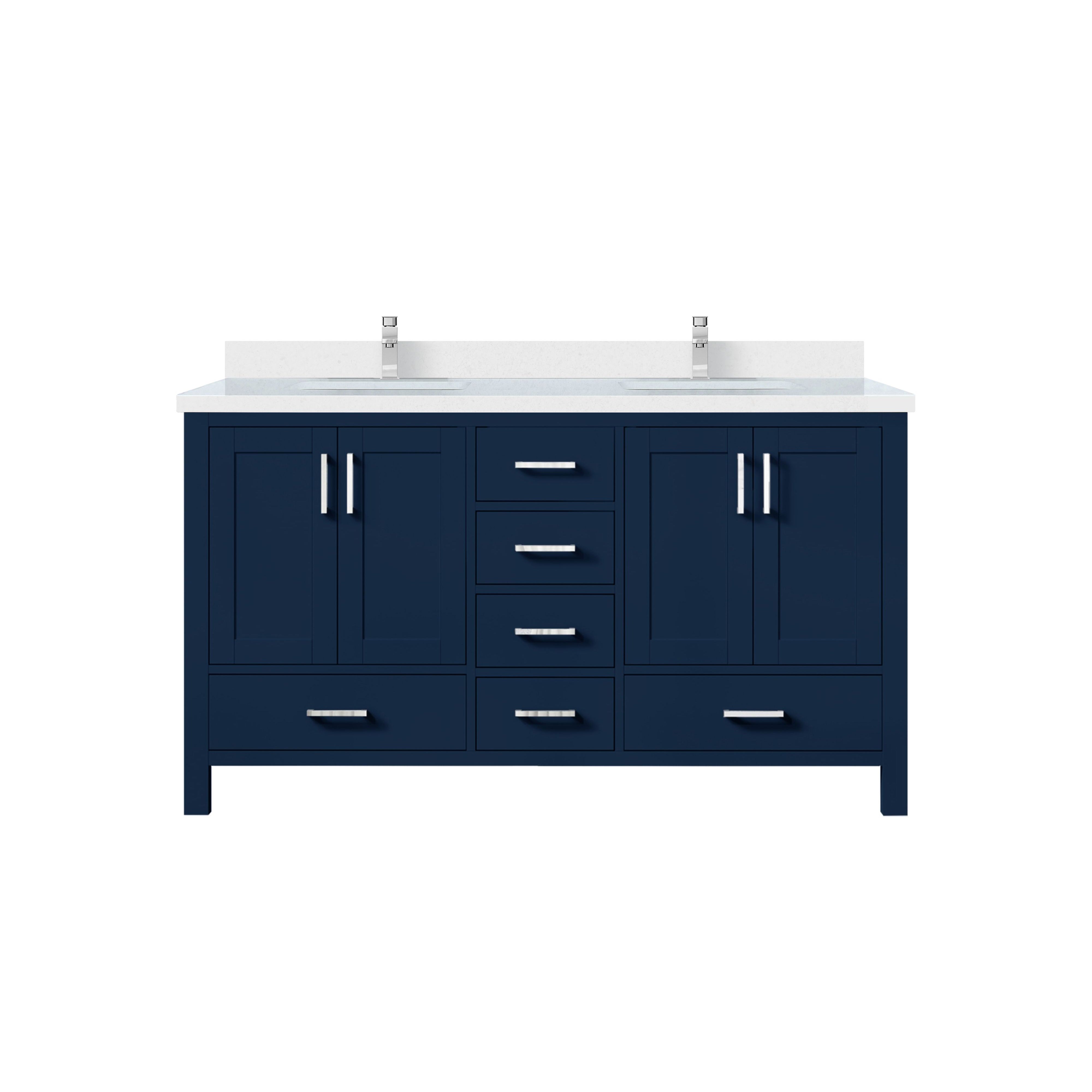 Jacques 60 in. W x 22 in. D Navy Blue Bath Vanity